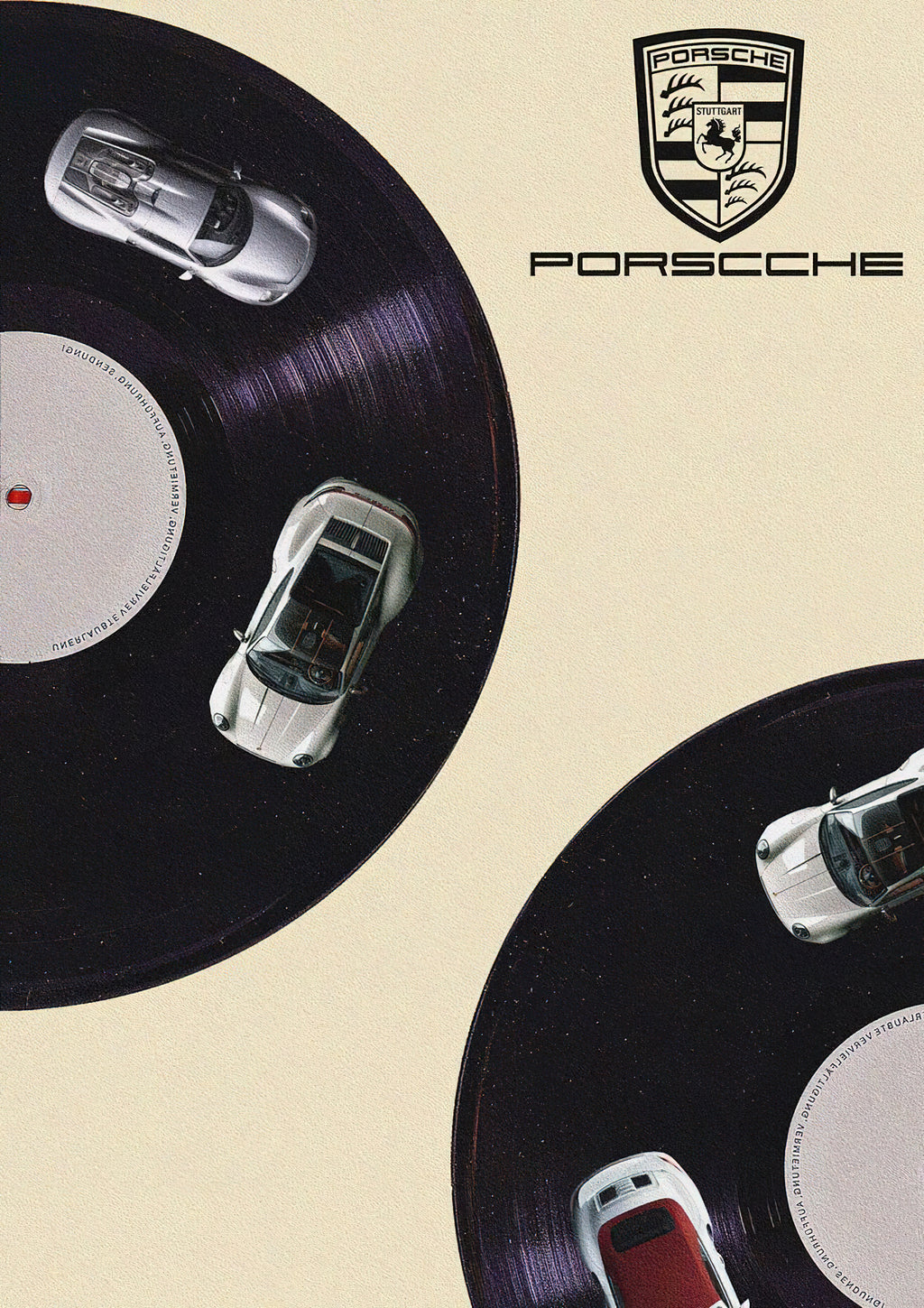 Porsche Rhythm of the Road Vinly Record Art Print