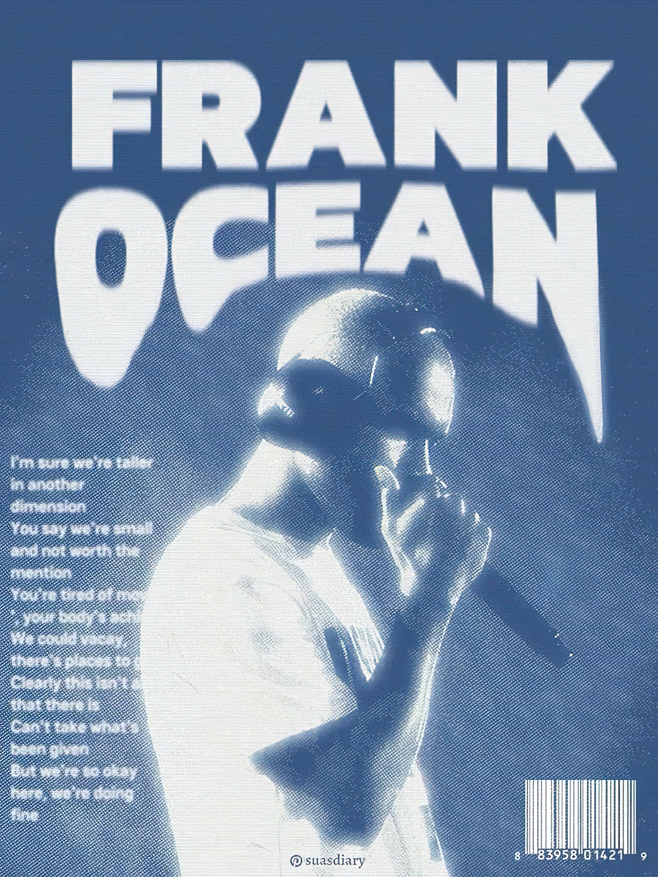 Frank Ocean "Blue Halftone" Experimental Typography Graphic Poster