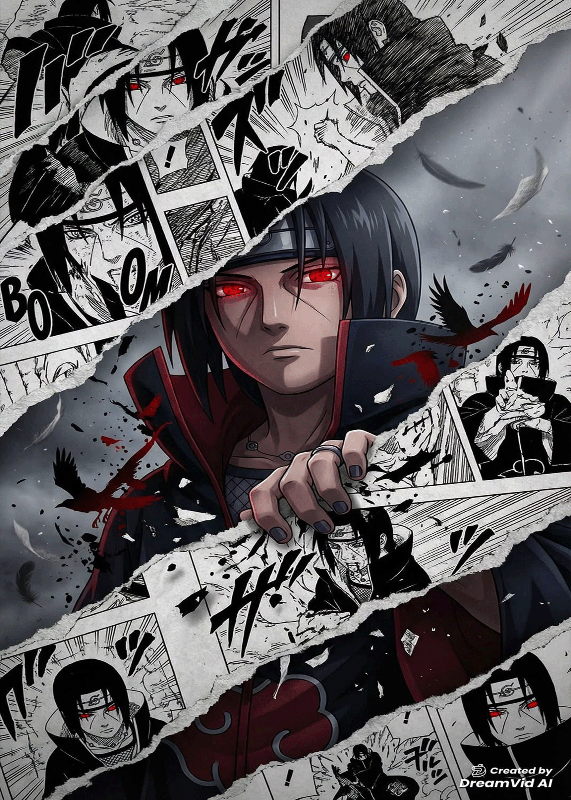 Naruto "Itachi Uchiha: Shattered Reality" Manga Tear Graphic Poster