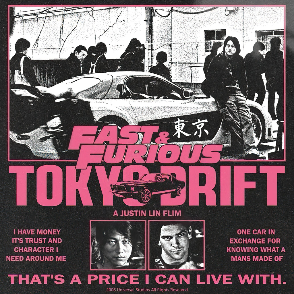 The Fast and the Furious: Tokyo Drift Han & VeilSide RX-7 Retro Graphic Poster