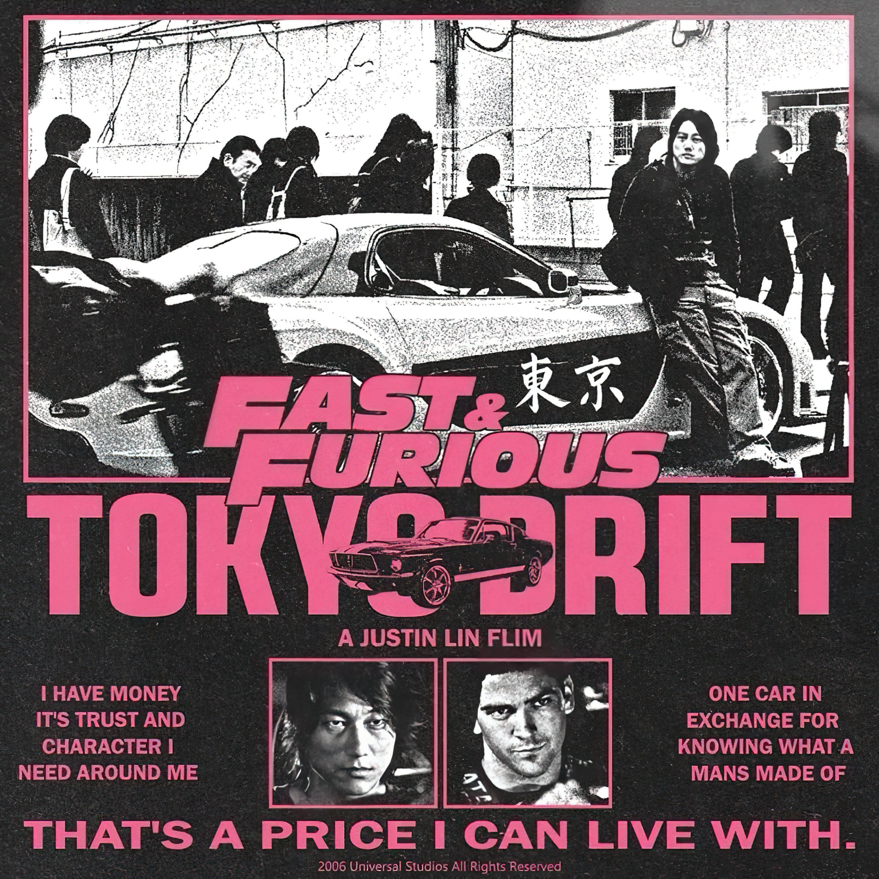 The Fast and the Furious: Tokyo Drift Han & VeilSide RX-7 Retro Graphic Poster