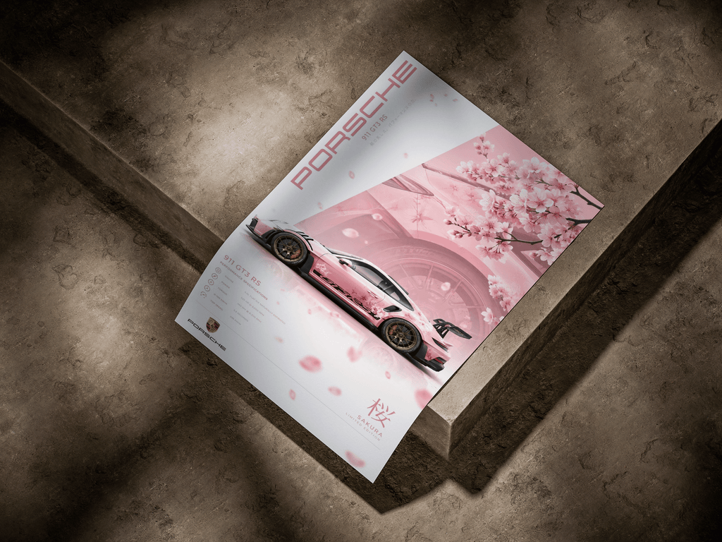 Porsche 911 GT3 RS "Sakura Limited Edition" Japanese Editorial Poster