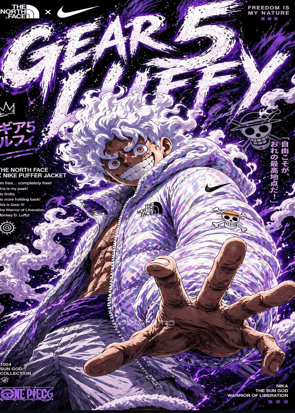 One Piece "Luffy Gear 5 x Streetwear" Hypebeast Graphic Poster