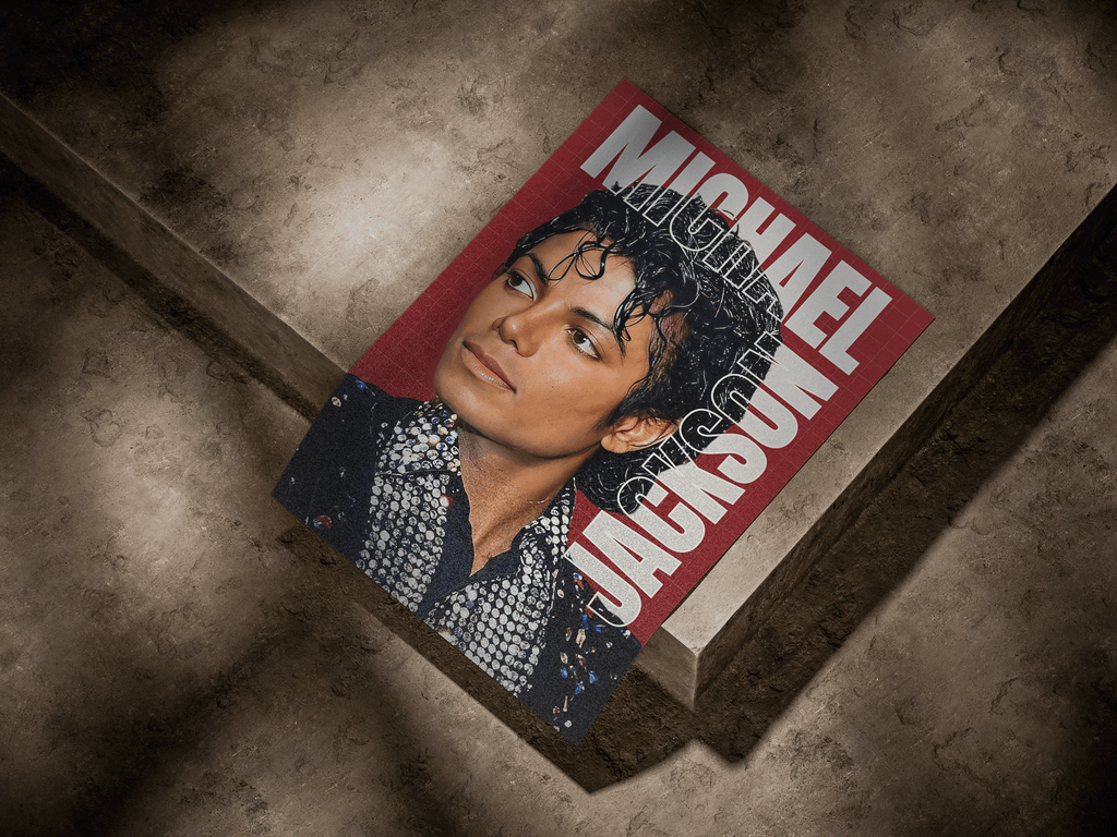 Michael Jackson "King of Pop" Grid Typography Graphic Poster
