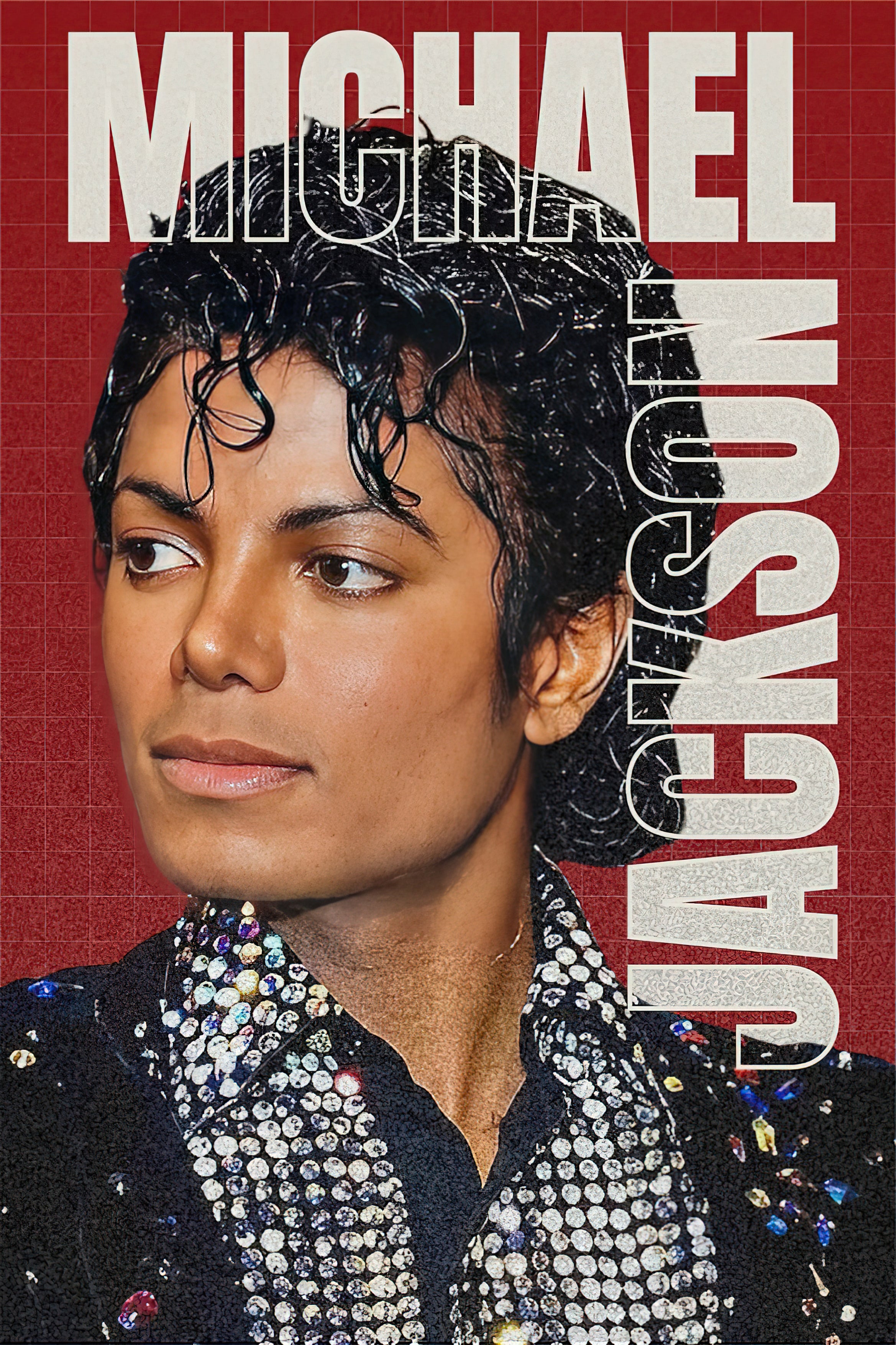 Michael Jackson "King of Pop" Grid Typography Graphic Poster