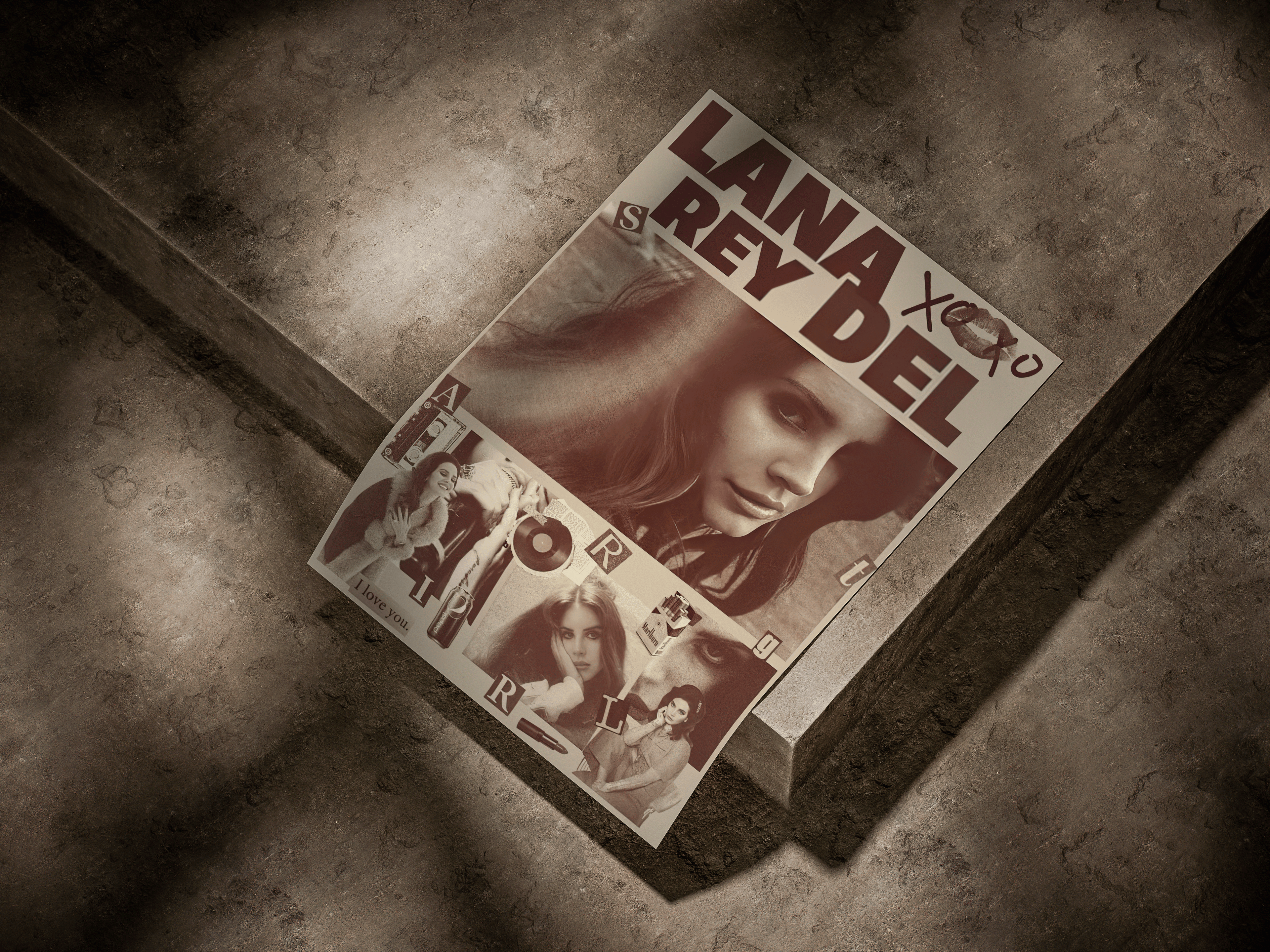 Lana Del Rey "Star Girl" Vintage Scrapbook & Film Grain Poster