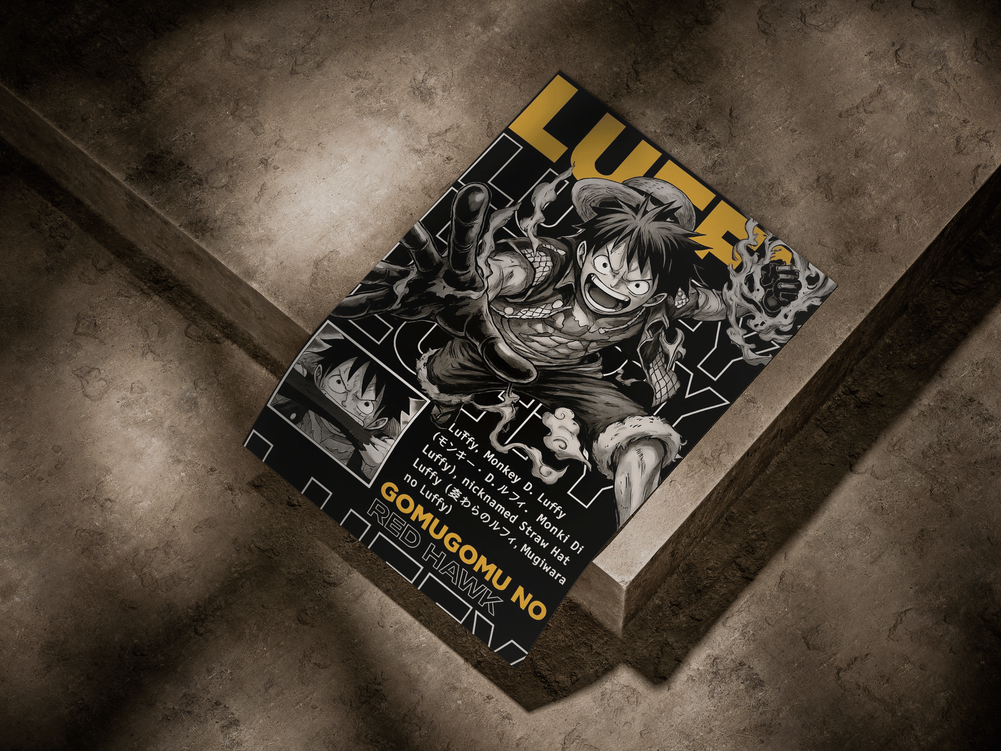 One Piece "Monkey D. Luffy: Red Hawk" Dark Editorial Graphic Poster