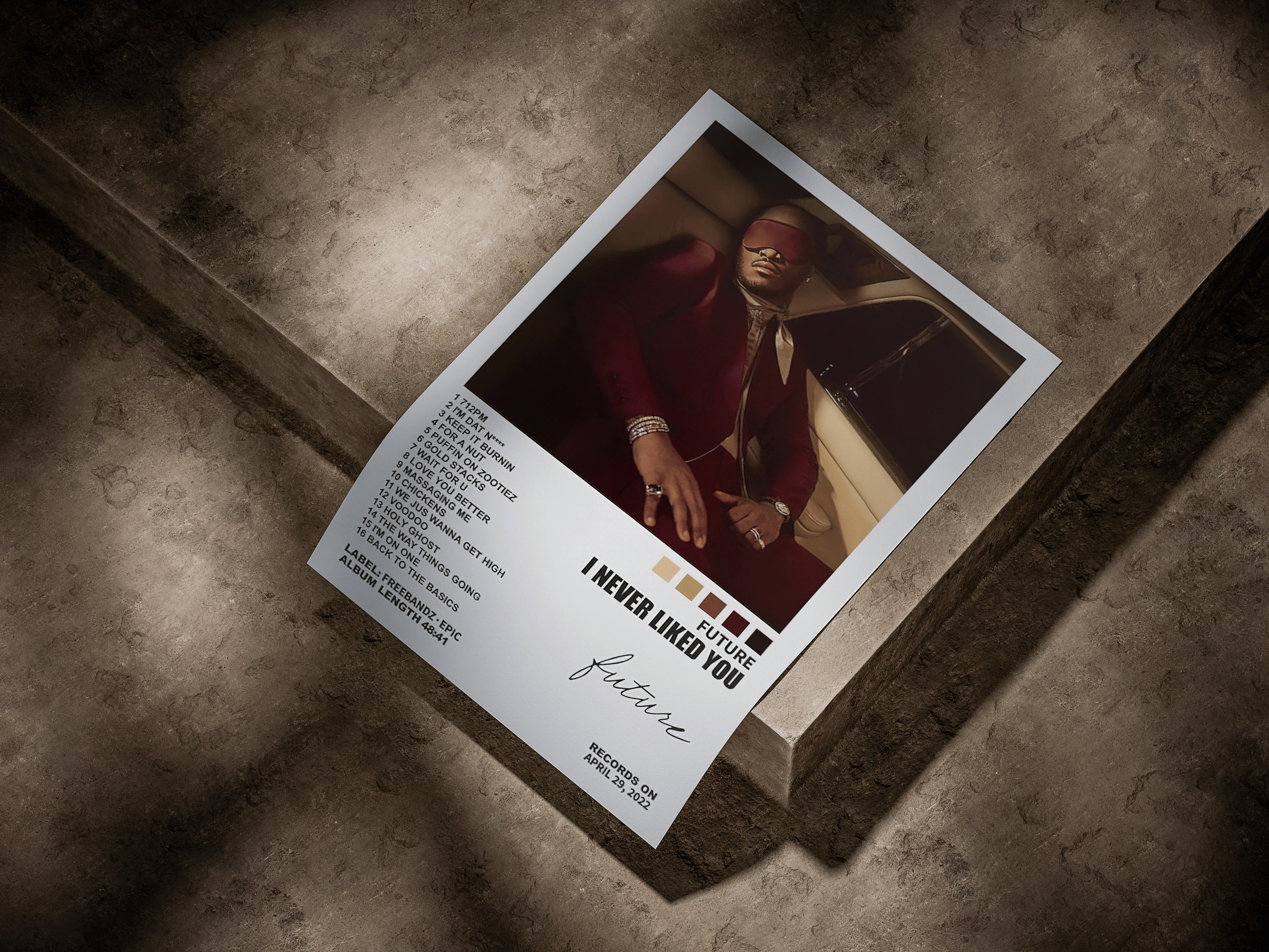 Future "I NEVER LIKED YOU" Minimalist Tracklist Poster