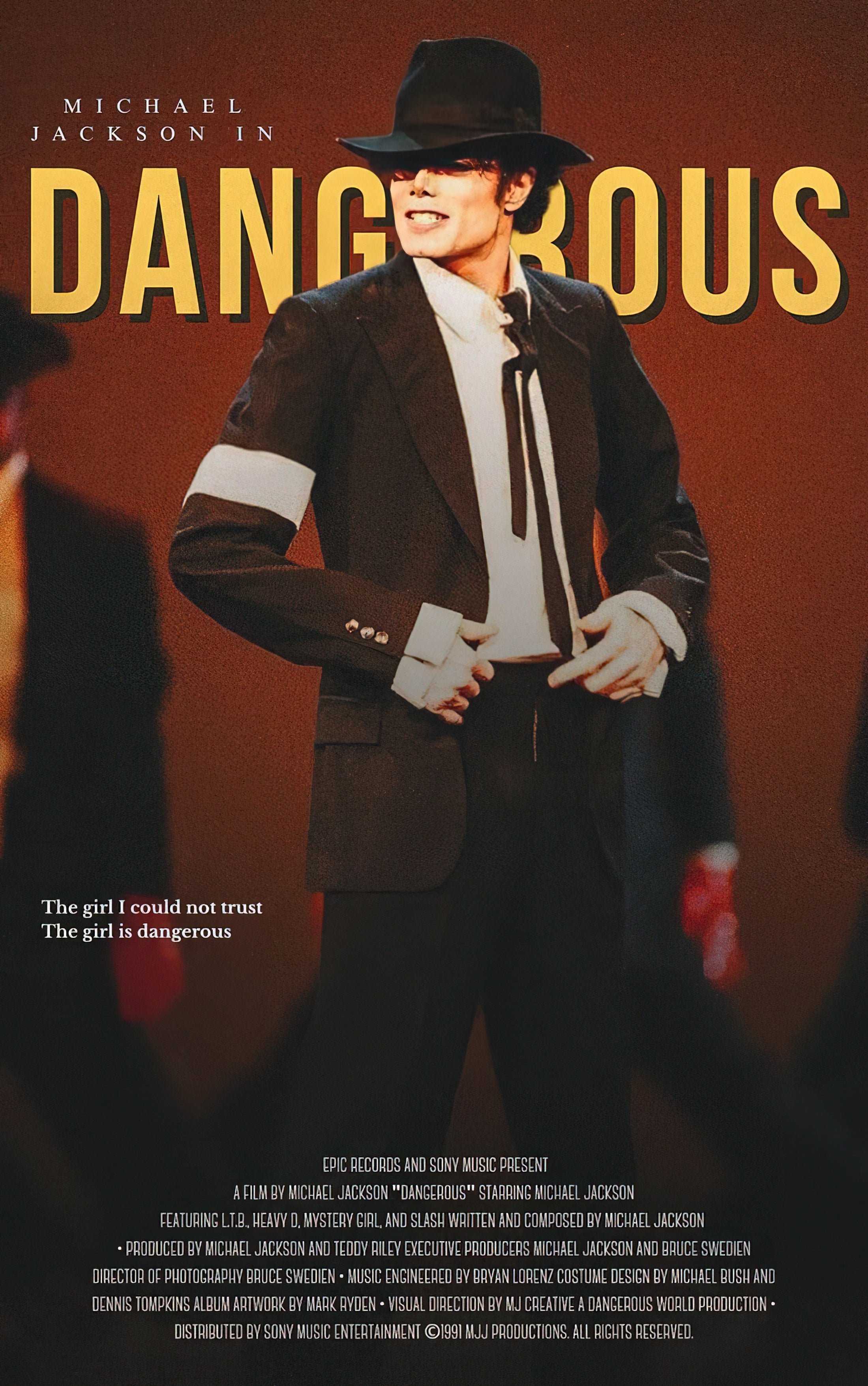 Michael Jackson "Dangerous" Retro Cinema Style Graphic Poster