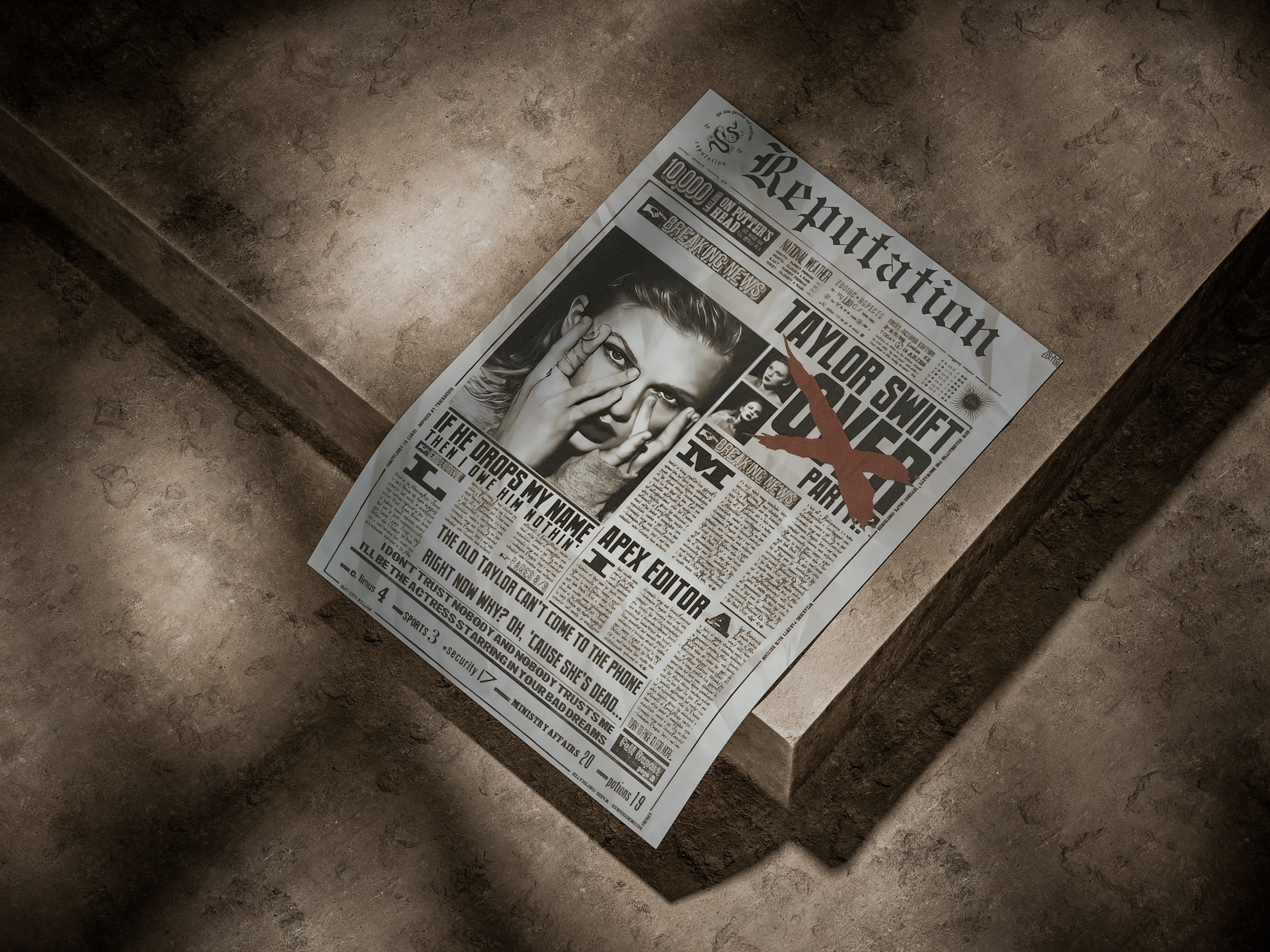 Taylor Swift "Reputation" Vintage Newspaper & Gossip Editorial Poster