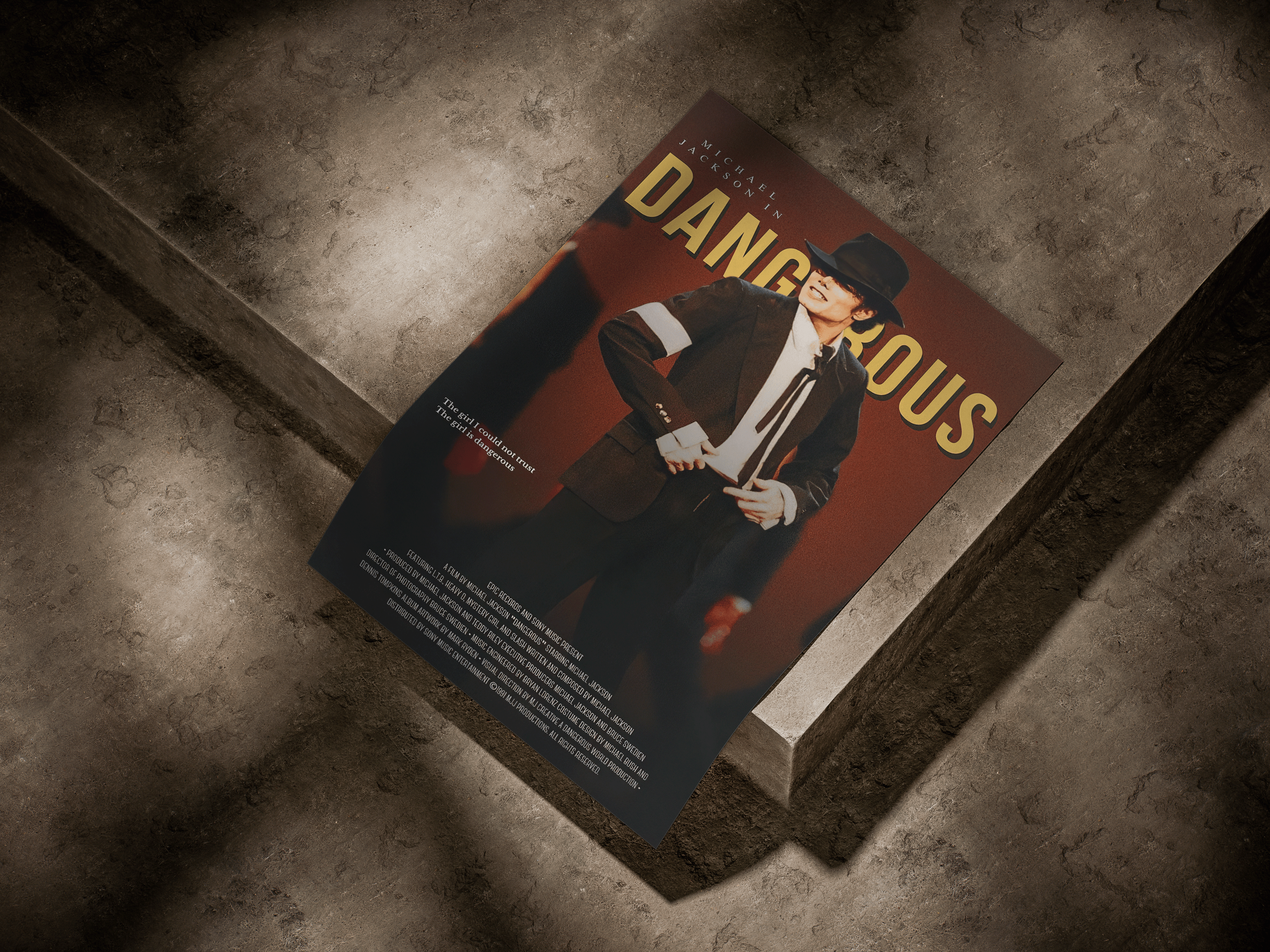 Michael Jackson "Dangerous" Retro Cinema Style Graphic Poster
