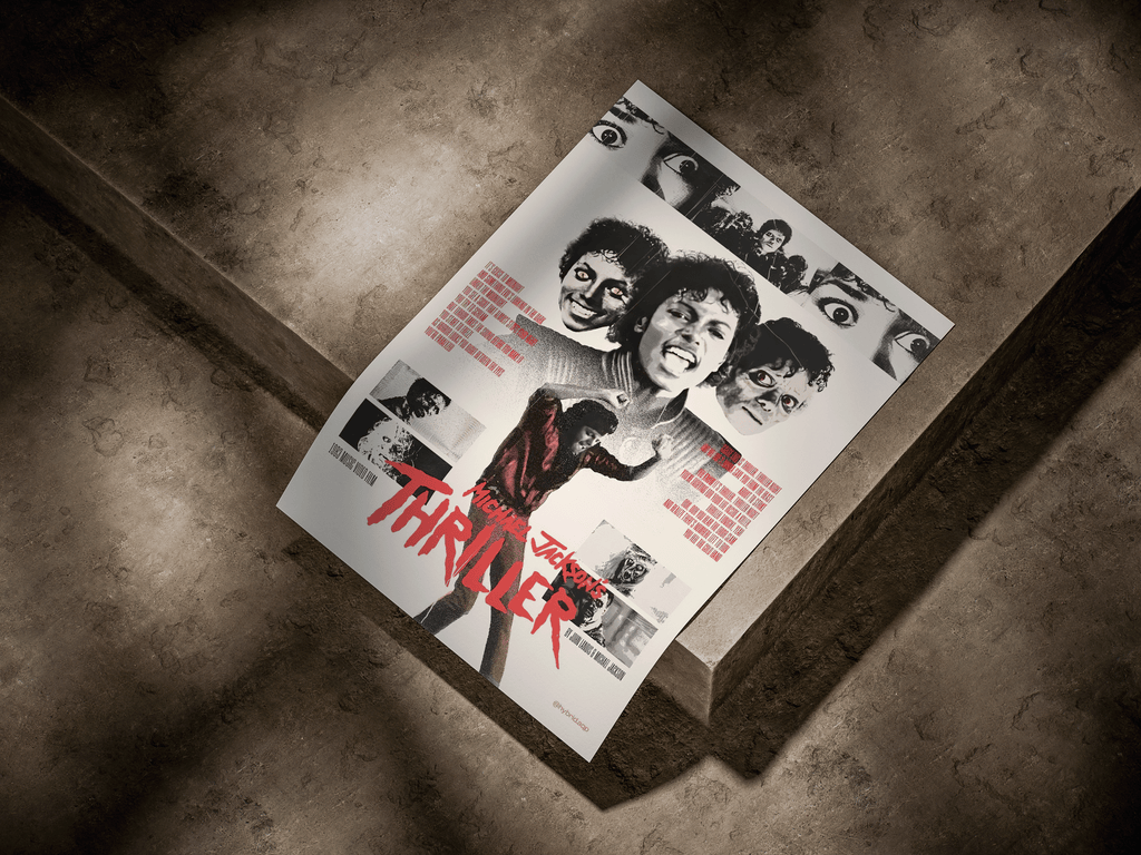 Michael Jackson's "Thriller" Vintage Horror Collage Graphic Poster