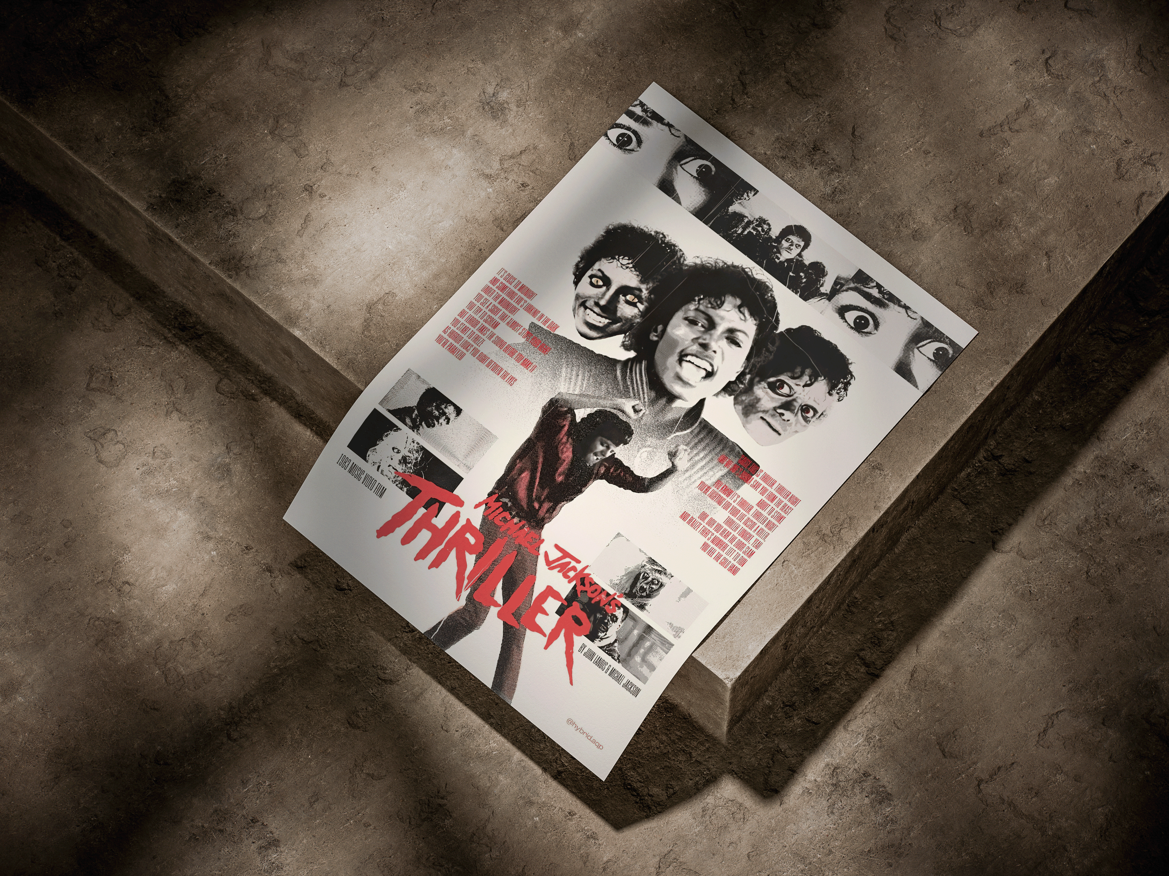 Michael Jackson's "Thriller" Vintage Horror Collage Graphic Poster