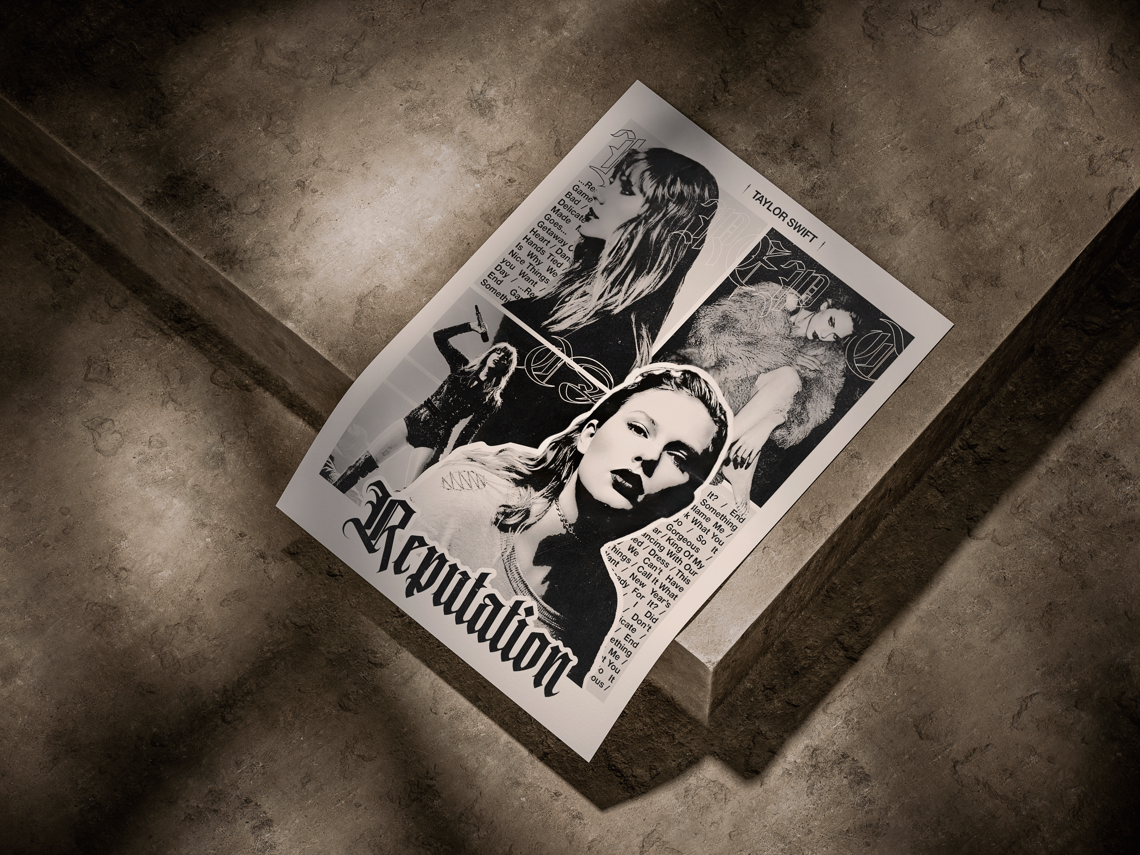 Taylor Swift "Reputation" Tracklist Zine Collage Poster