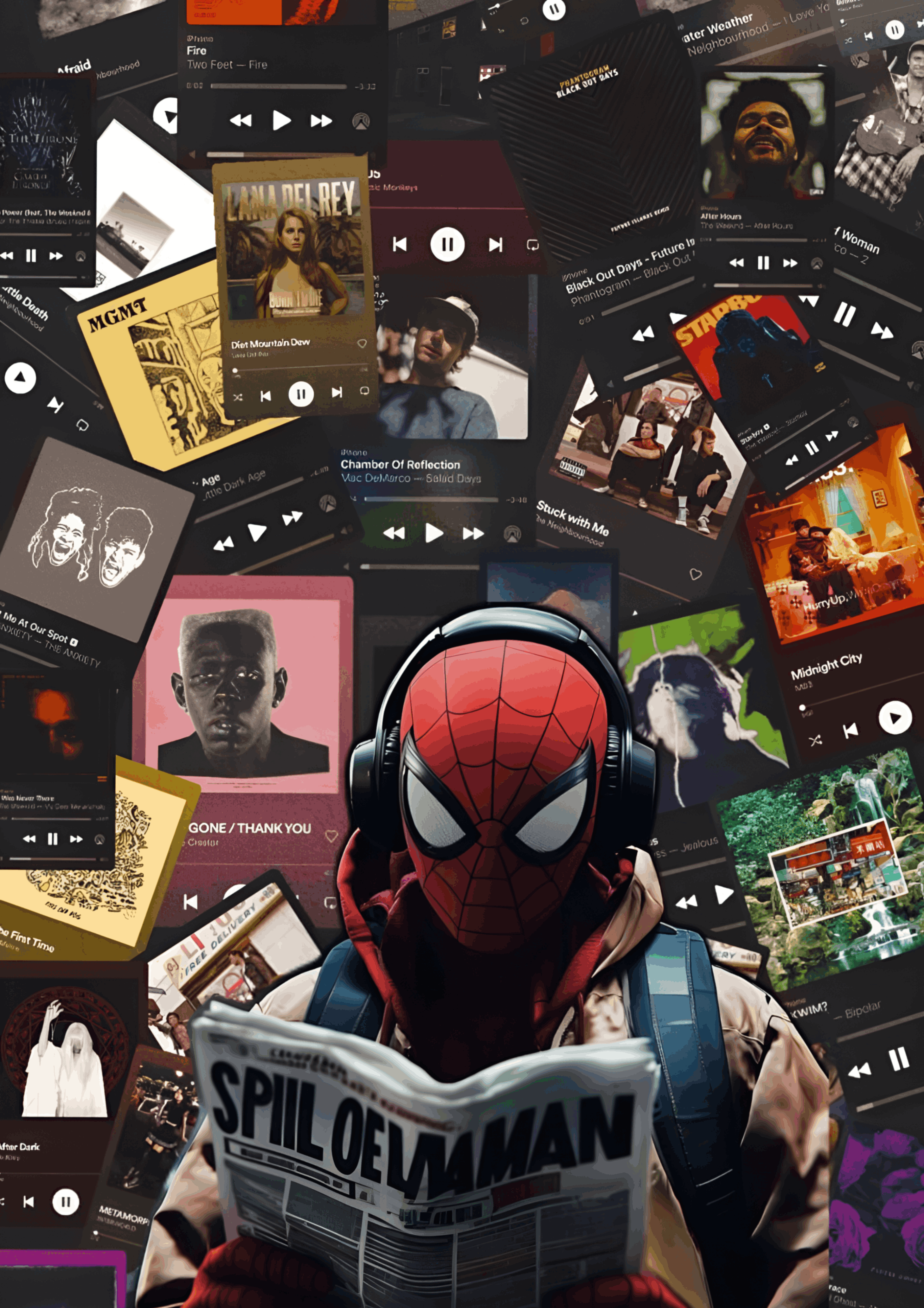 Spider-Man "Vibe Session" Music Collage Premium Poster