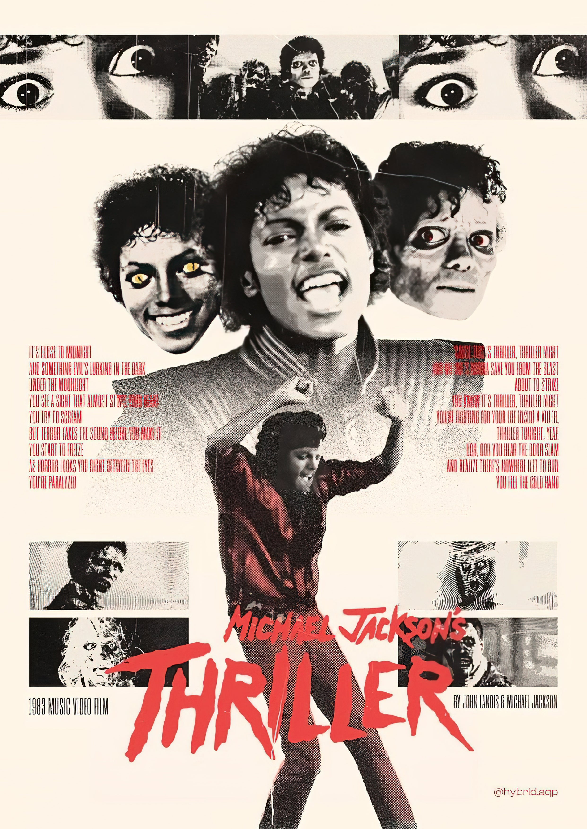 Michael Jackson's "Thriller" Vintage Horror Collage Graphic Poster