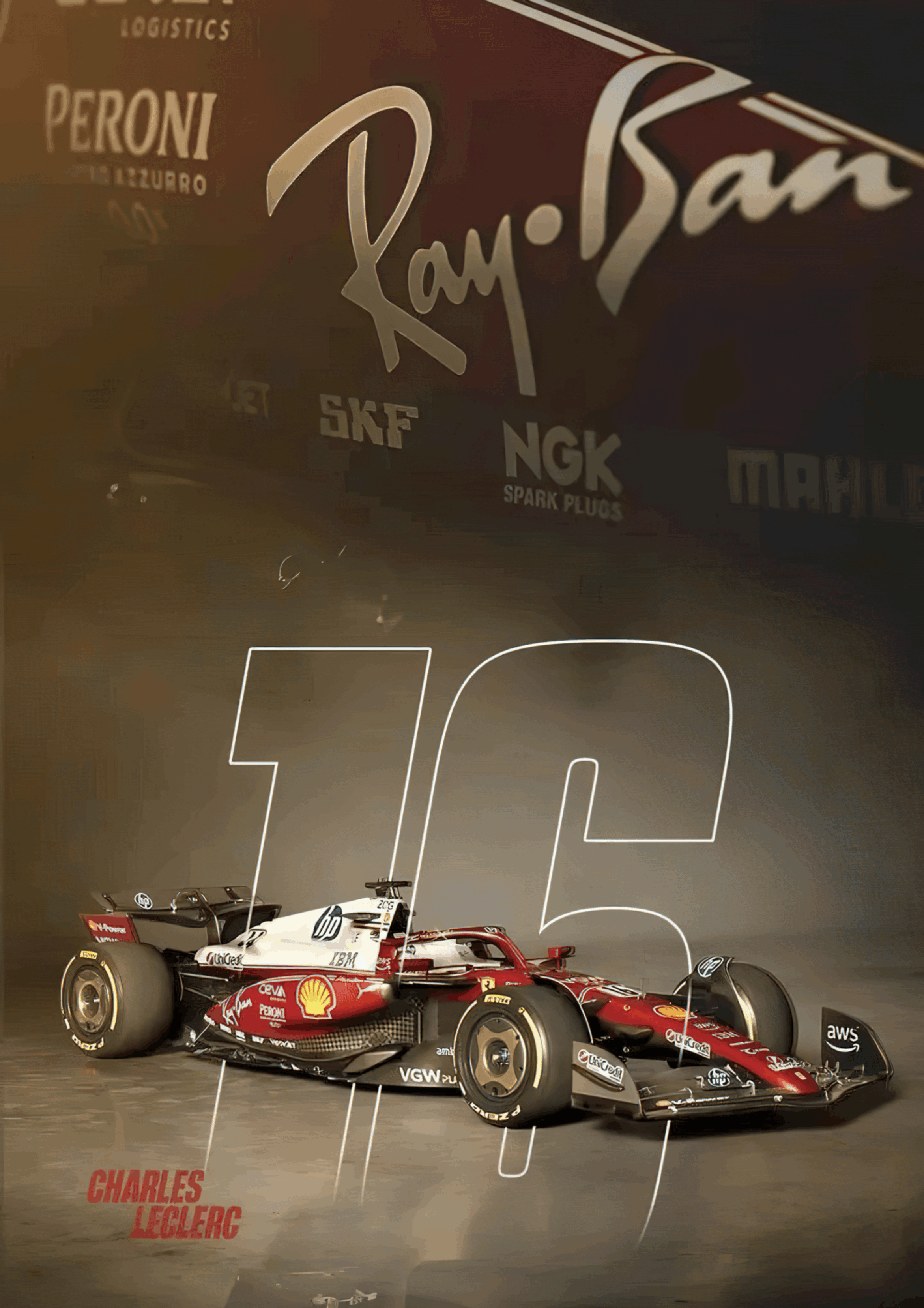 Charles Leclerc #16 Premium Ferrari F1 Poster