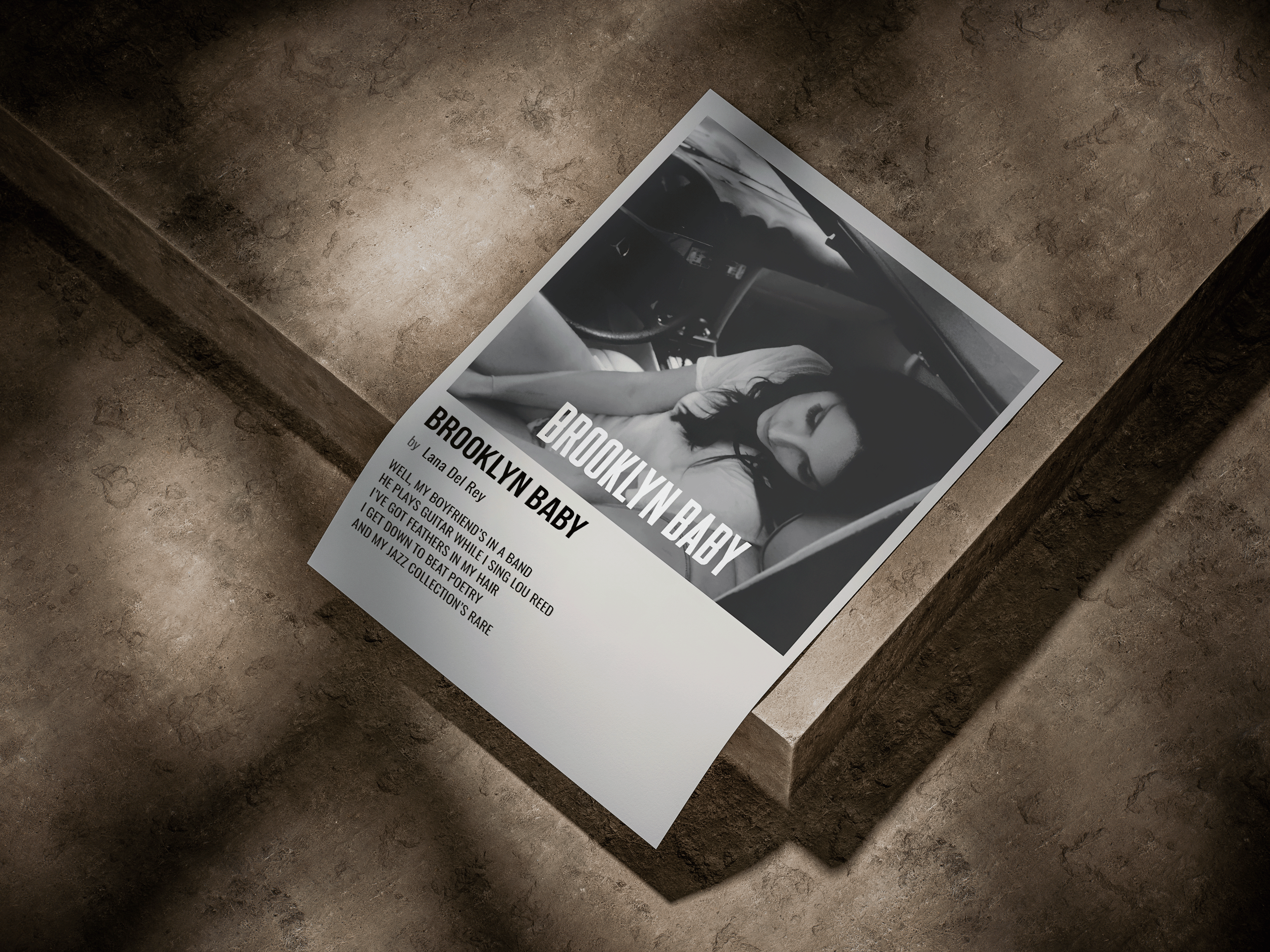 Lana Del Rey "Brooklyn Baby" Polaroid Lyric Graphic Poster