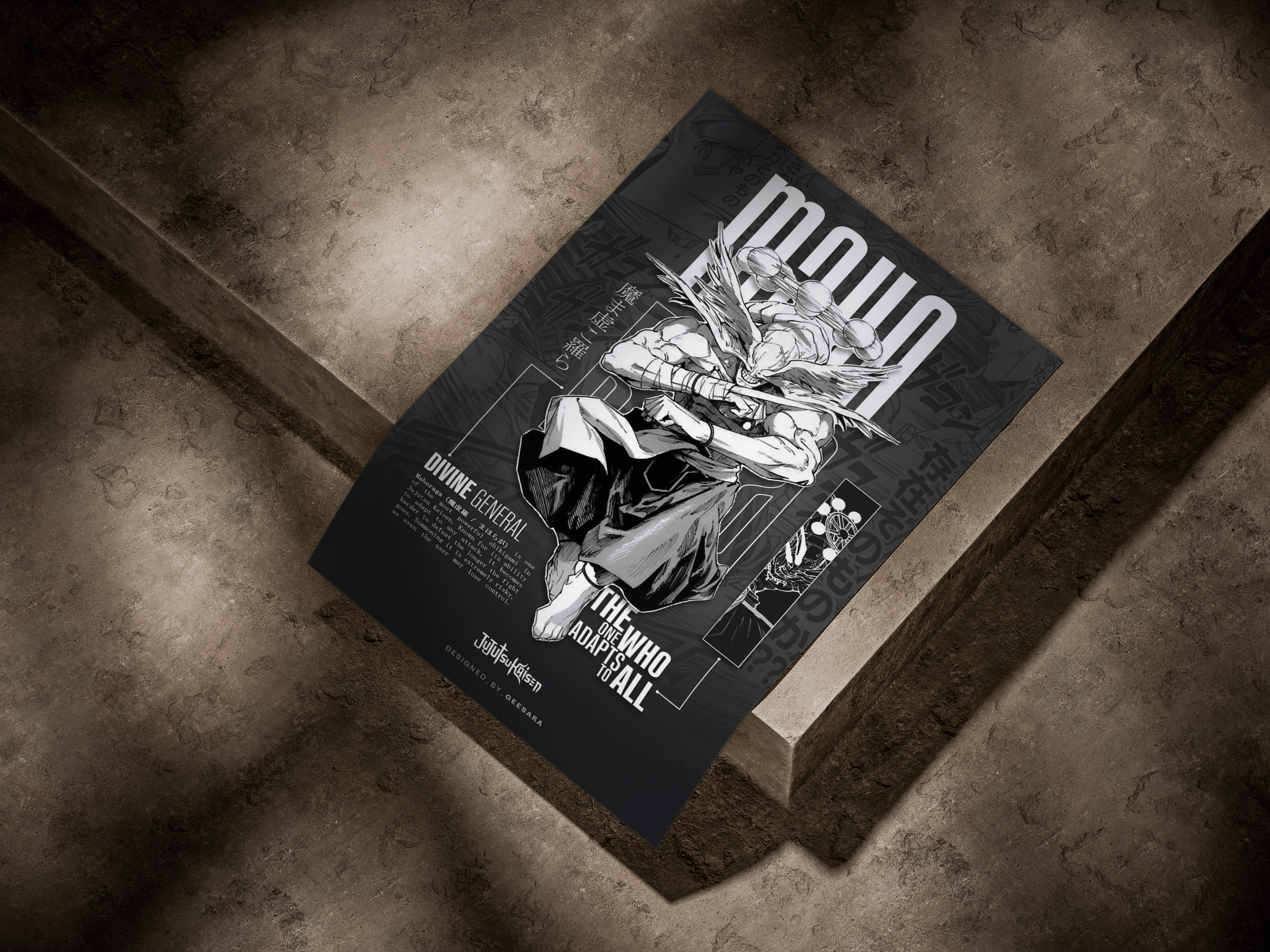 Jujutsu Kaisen "Mahoraga: Divine General" Dark Editorial Graphic Poster