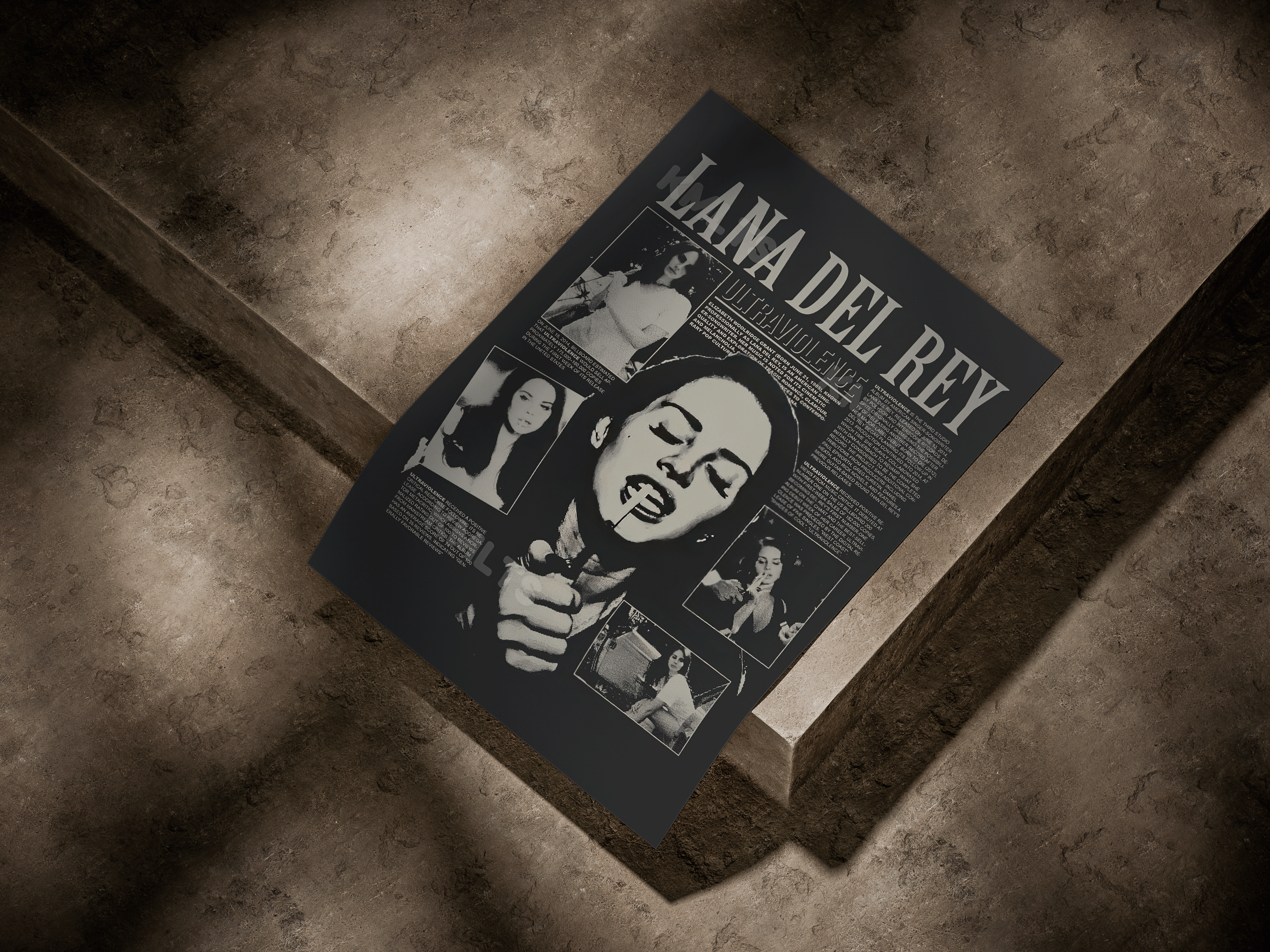 Lana Del Rey "Ultraviolence" High-Contrast Zine Editorial Poster