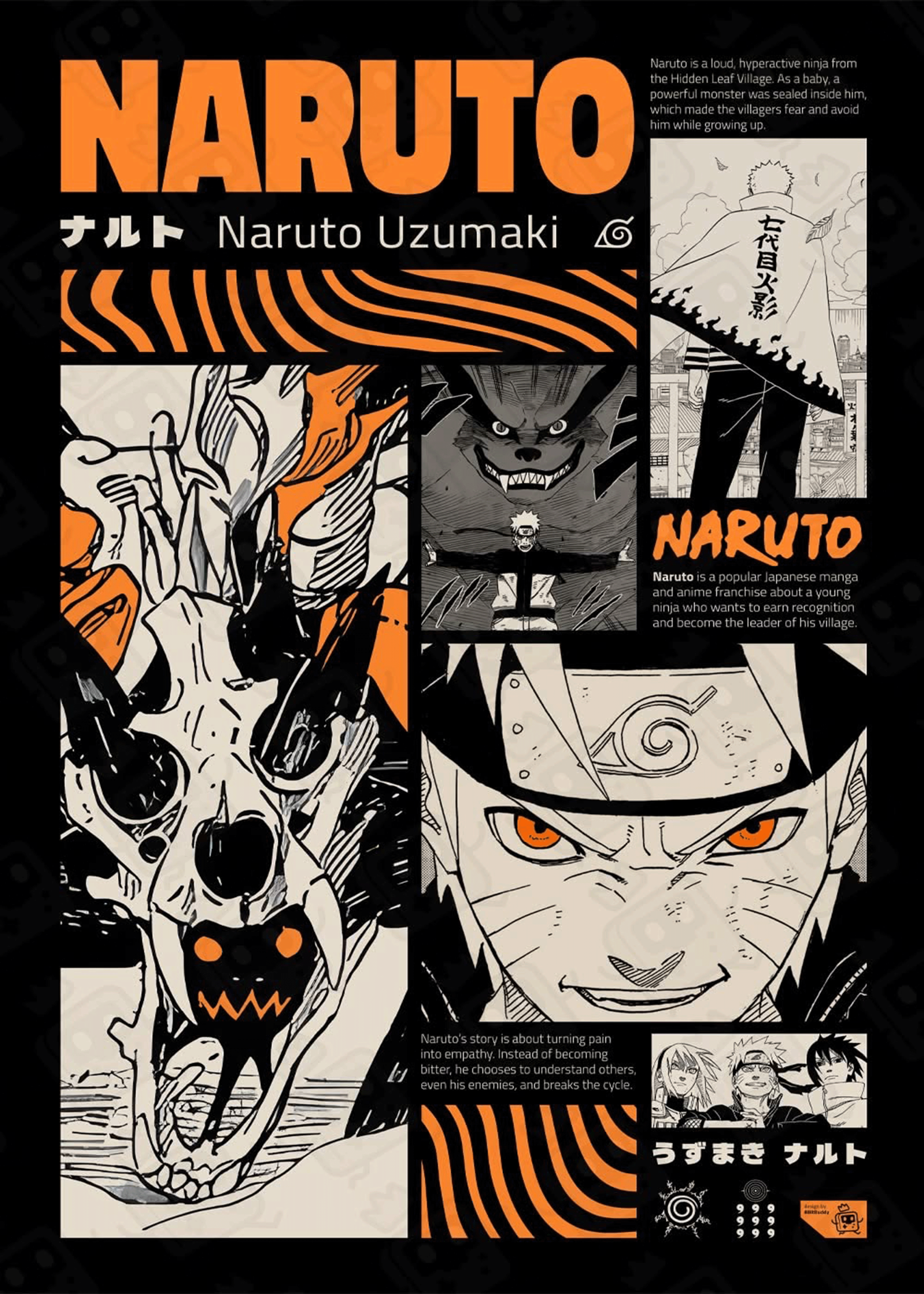 Naruto "Uzumaki Legacy" Manga Grid Graphic Poster