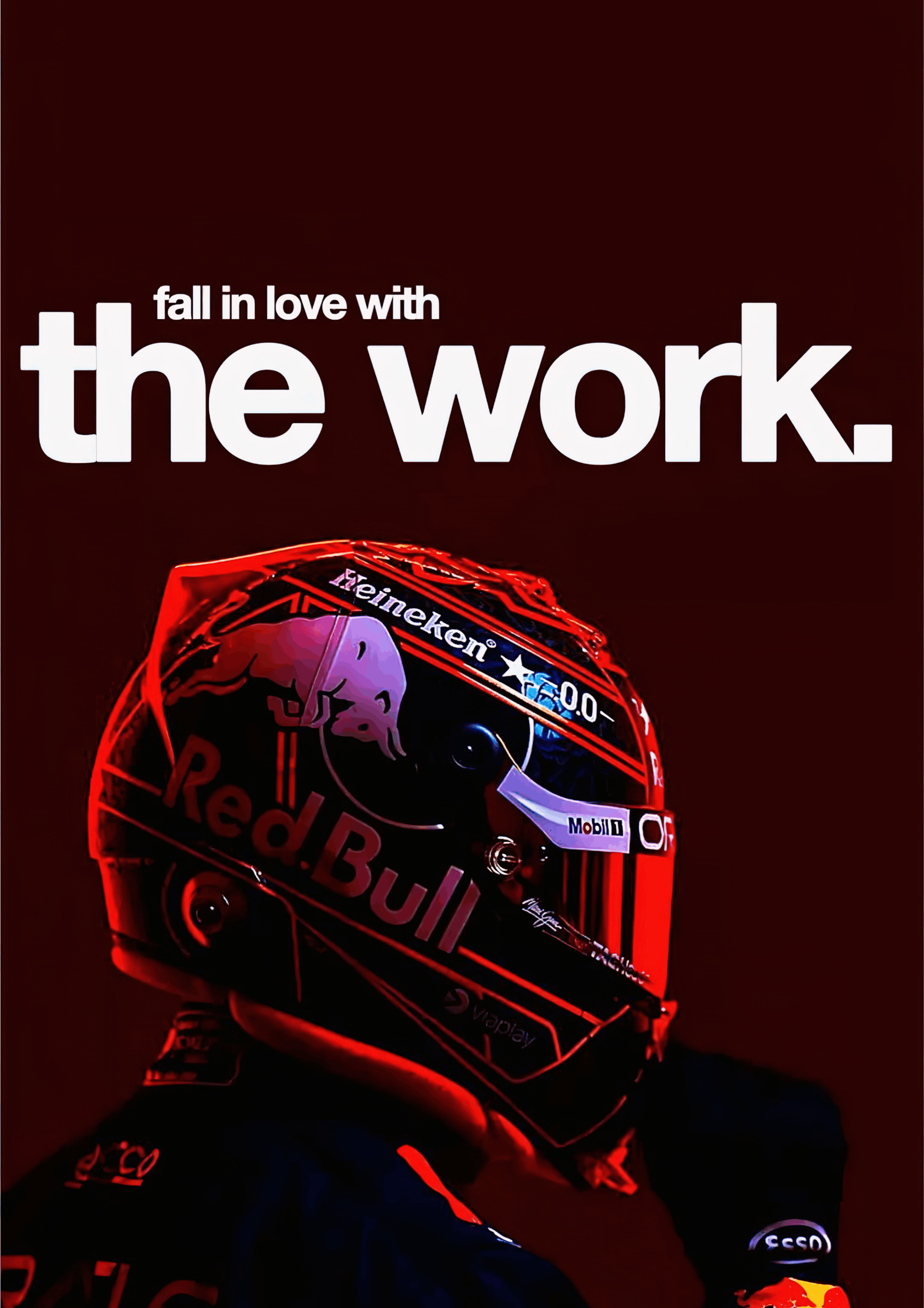 "Fall In Love With The Work" Max Verstappen F1 Motivational Poster