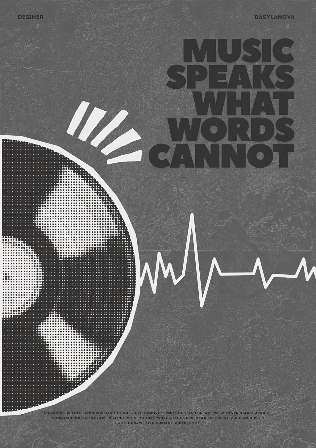 Music Speaks What Words Cannot Vinyl Retro Graphic Poster