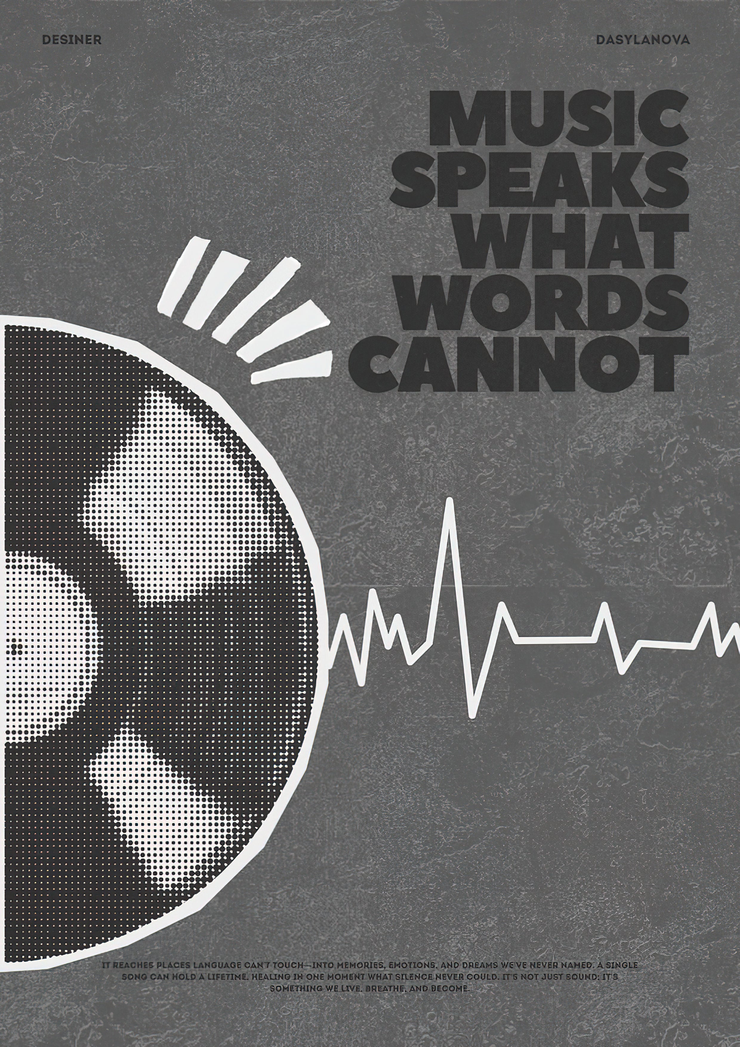 Music Speaks What Words Cannot Vinyl Retro Graphic Poster