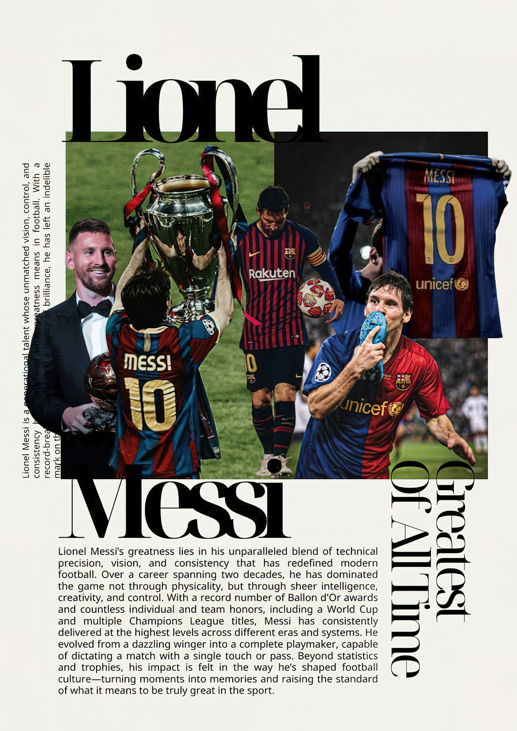 Lionel Messi Greatest Of All Time Legacy Photo Collage Poster