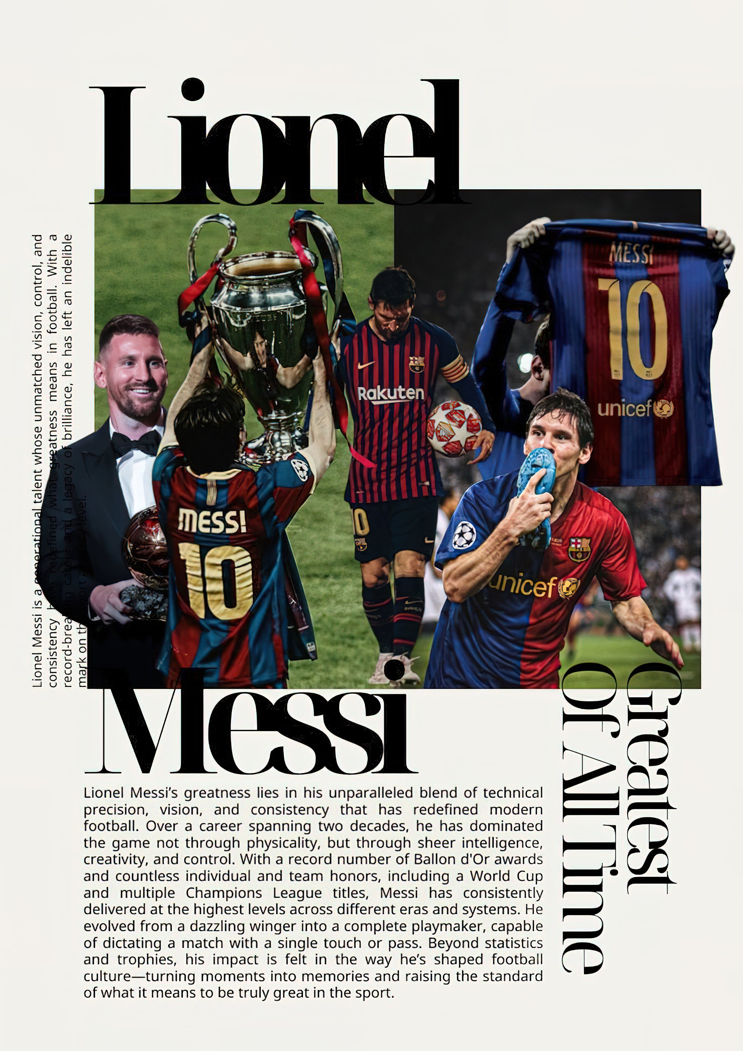 Lionel Messi Greatest Of All Time Legacy Photo Collage Poster
