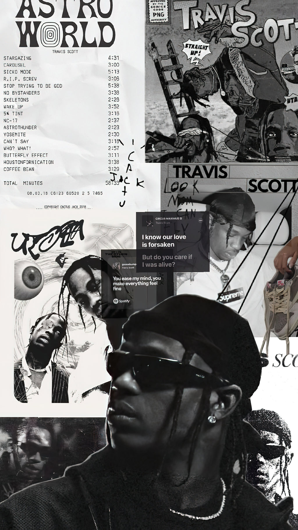 Travis Scott "Astroworld" Graphic Zine Collage Poster