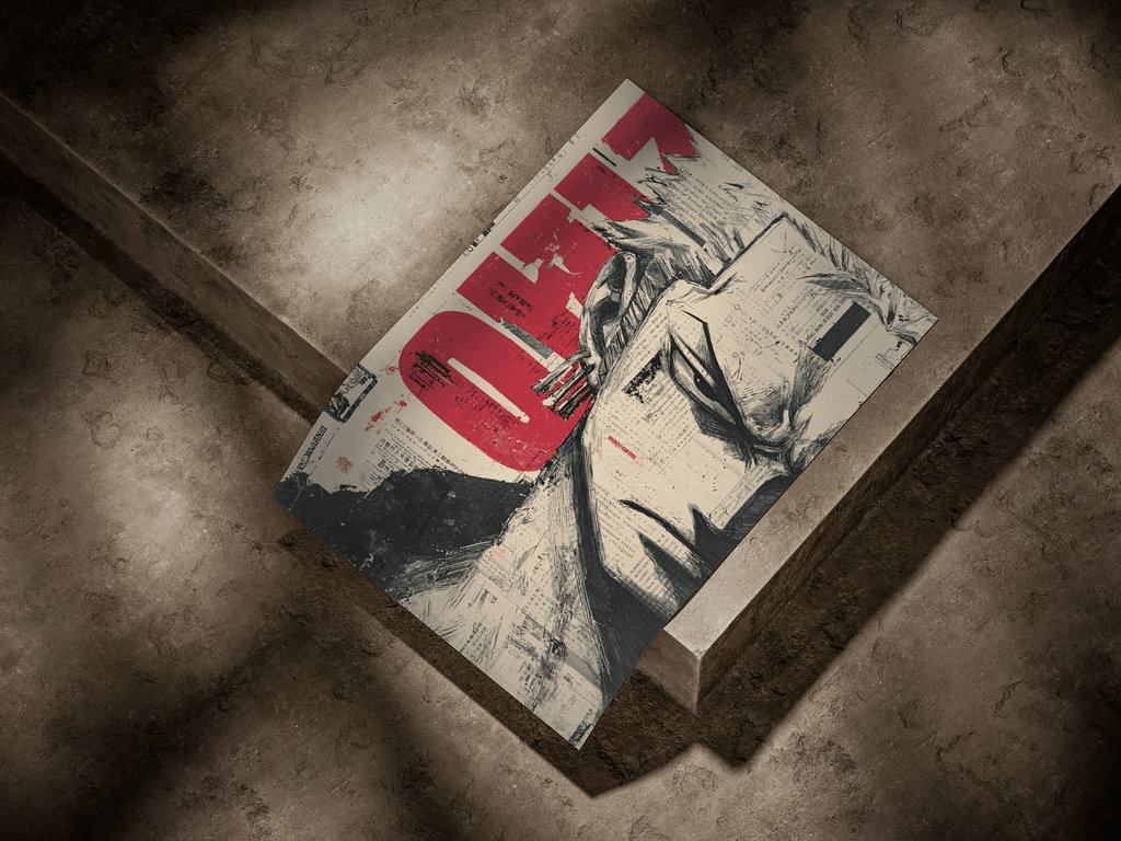 One Piece "Roronoa Zoro: Vintage Newsprint" Grunge Graphic Poster