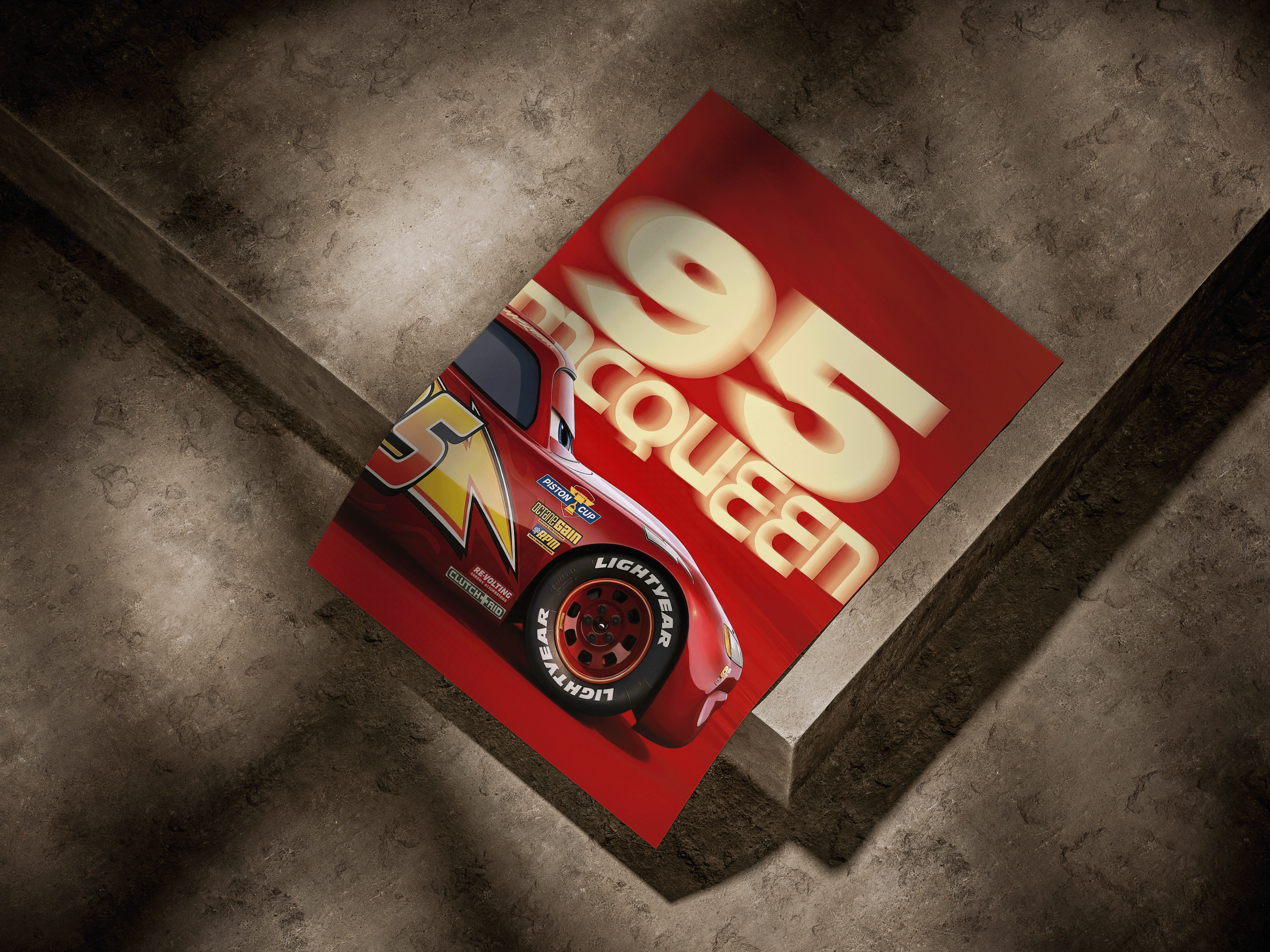 Lightning McQueen #95 Speed Blur Editorial Graphic Poster
