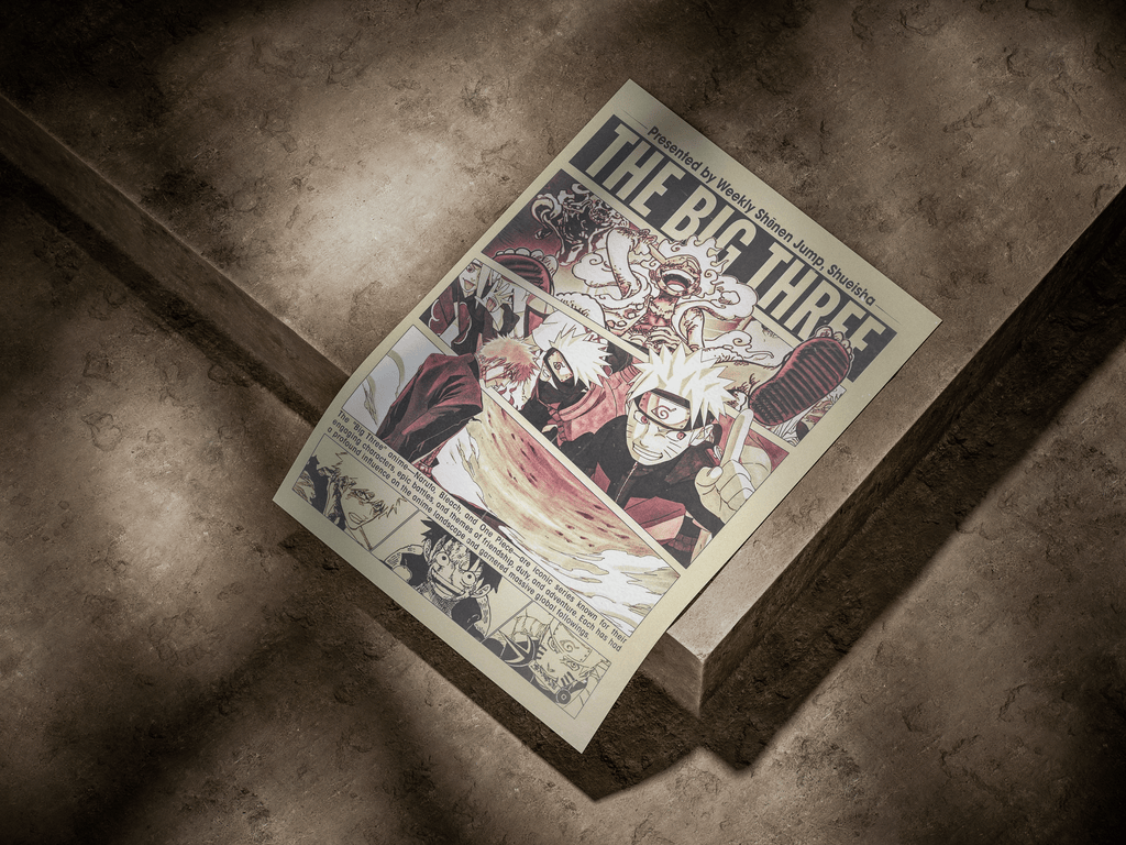 Shonen Jump "The Big Three" Vintage Comic Panel Poster