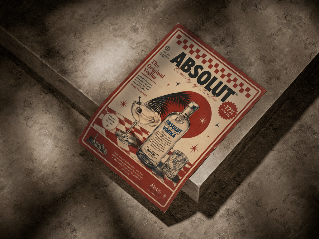 Absolut Country of Sweden Vodka Vintage Mid Century Advertising Poster