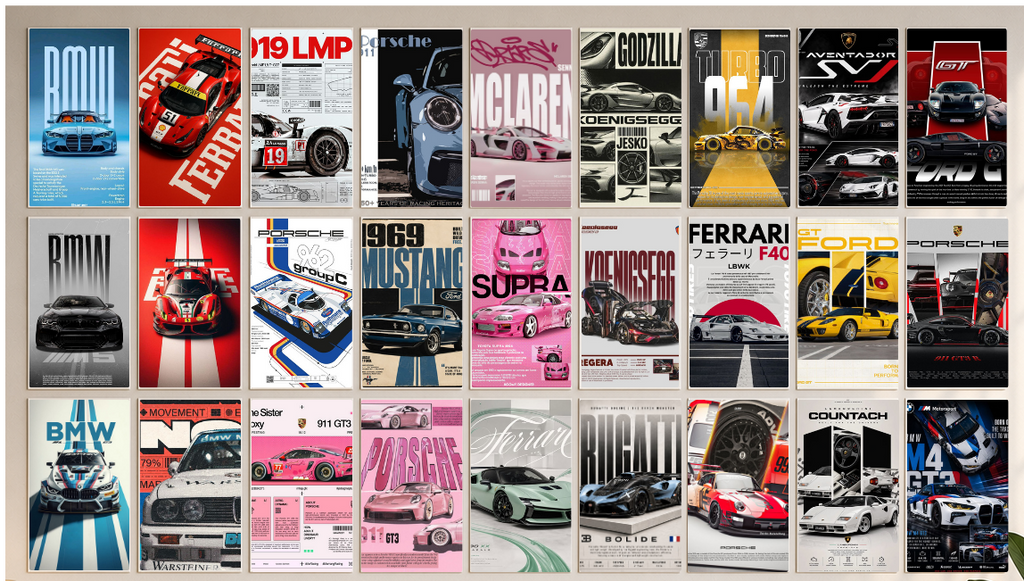 Automotive Icons "Mini Poster Mega Pack" (27 Pieces)
