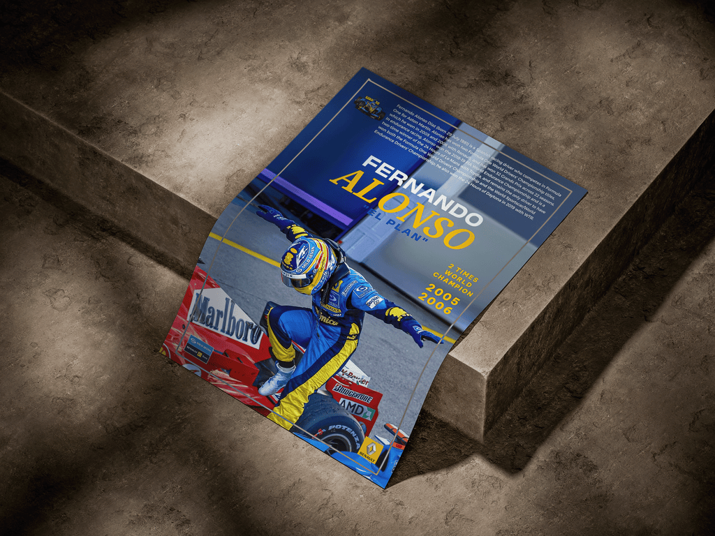 Fernando Alonso "El Plan" Retro Championship F1 Poster