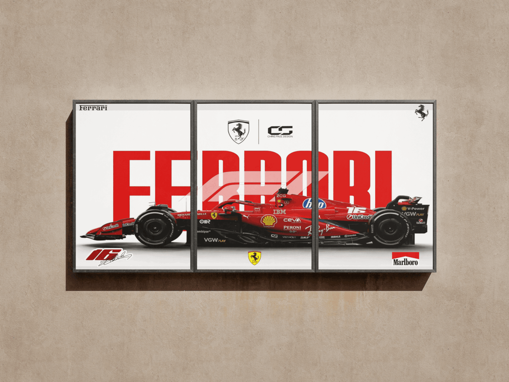 Ferrari F1 Triptych Split-Panel Graphic Poster