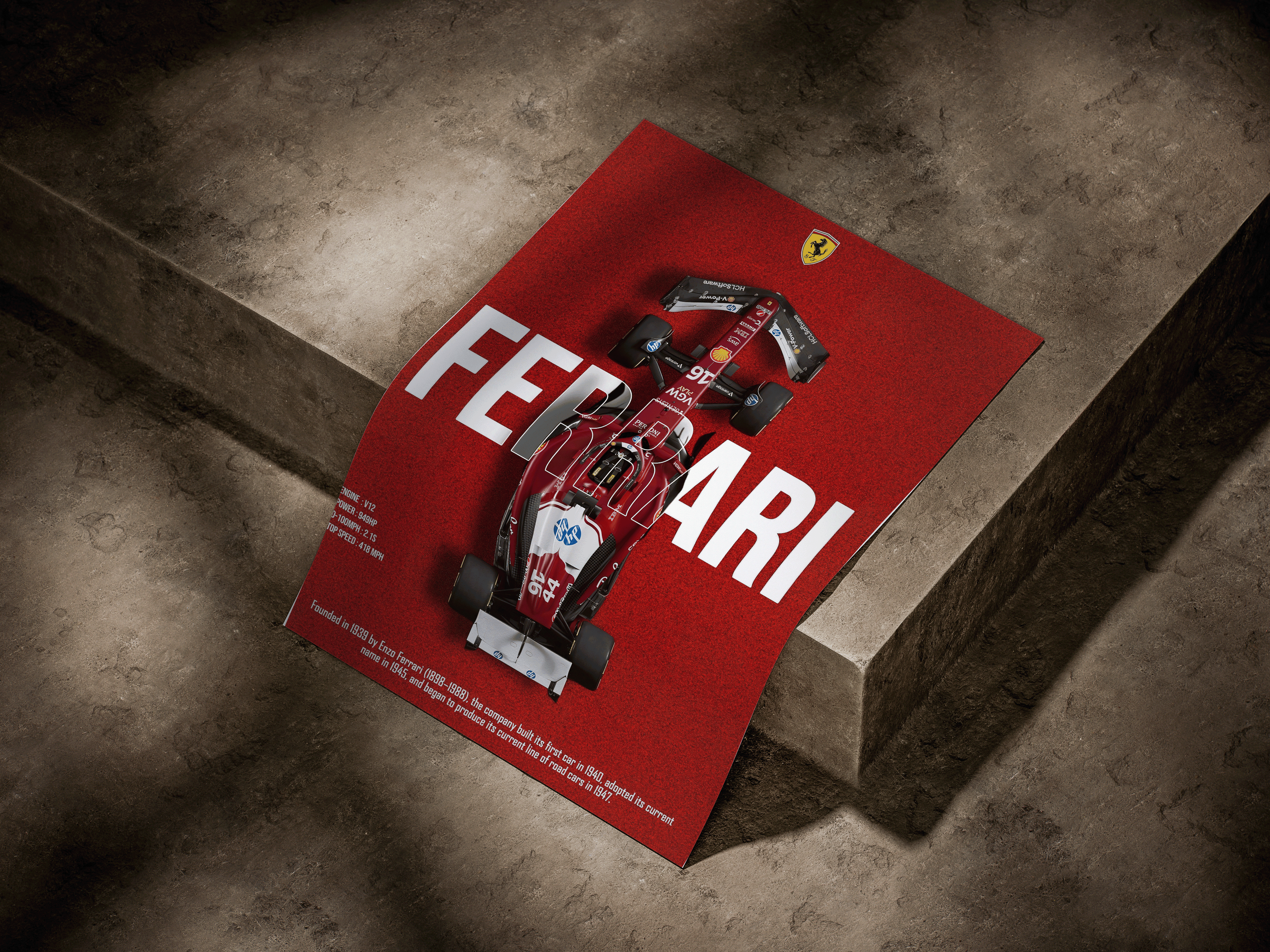 Ferrari SF-24 Top-Down Blueprint Premium F1 Poster