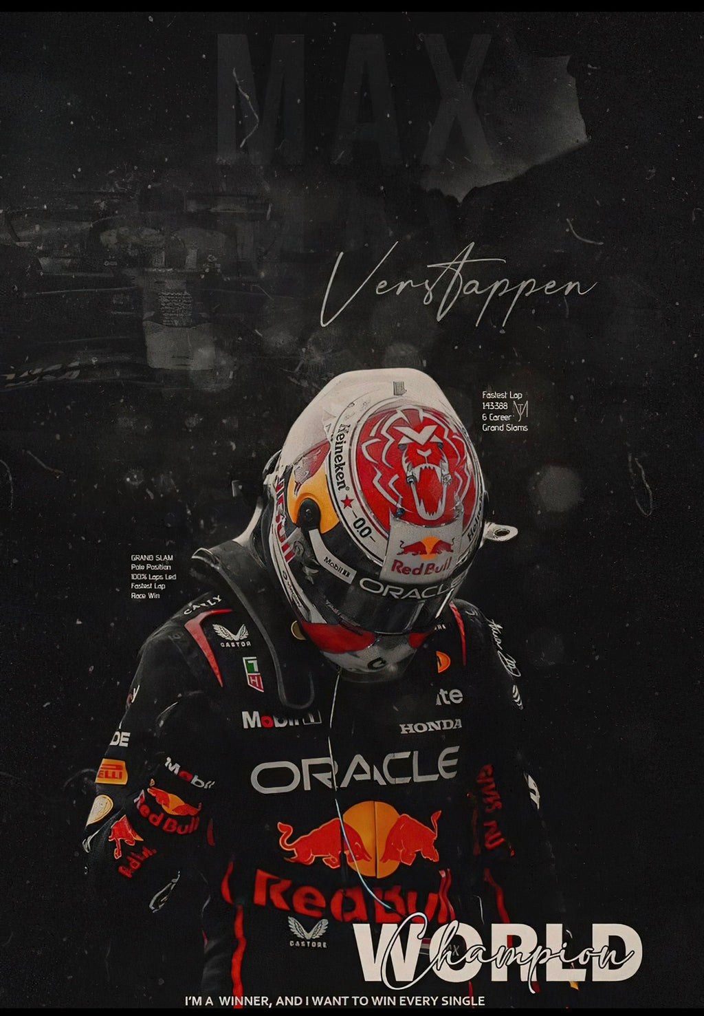 Max Verstappen "The Lion" Premium F1 Poster