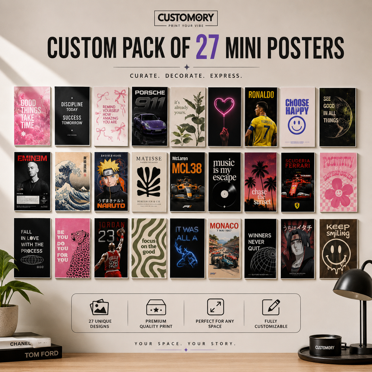 Custom Pack of 27 mini posters