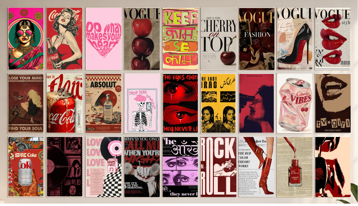 Aesthetic "Girly Mini Poster Mega Pack" (27 Pieces)