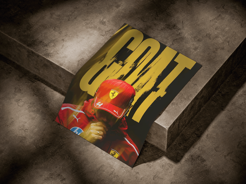 Lewis Hamilton "GOAT" Ferrari Premium F1 Poster