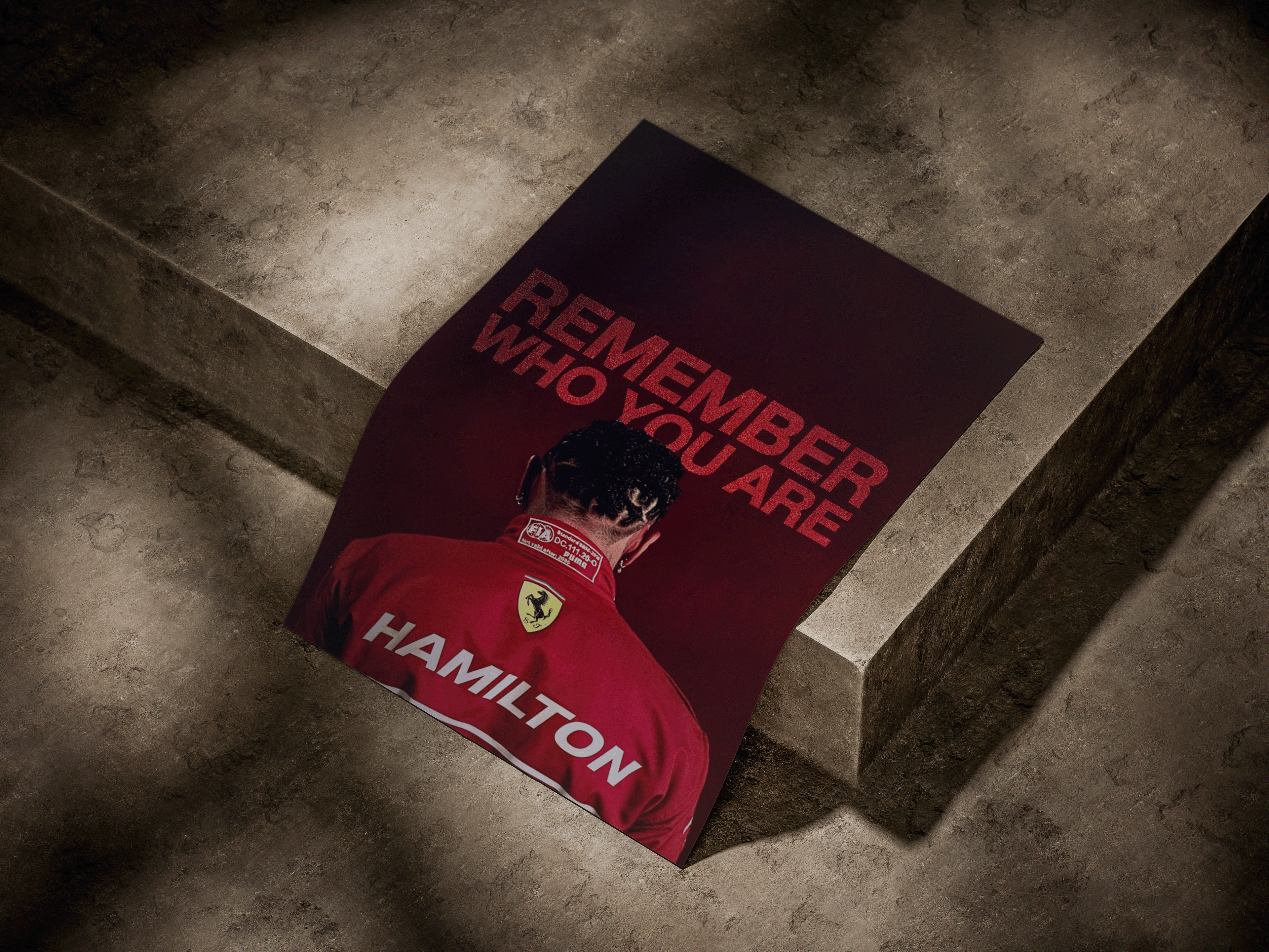 Lewis Hamilton "Remember Who You Are" Ferrari Premium F1 Poster