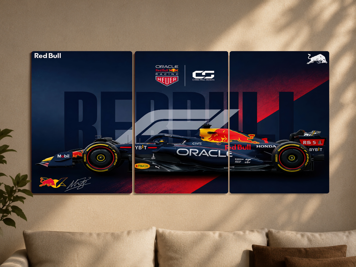 Red Bull Racing F1 Triptych Split-Panel Graphic Poster