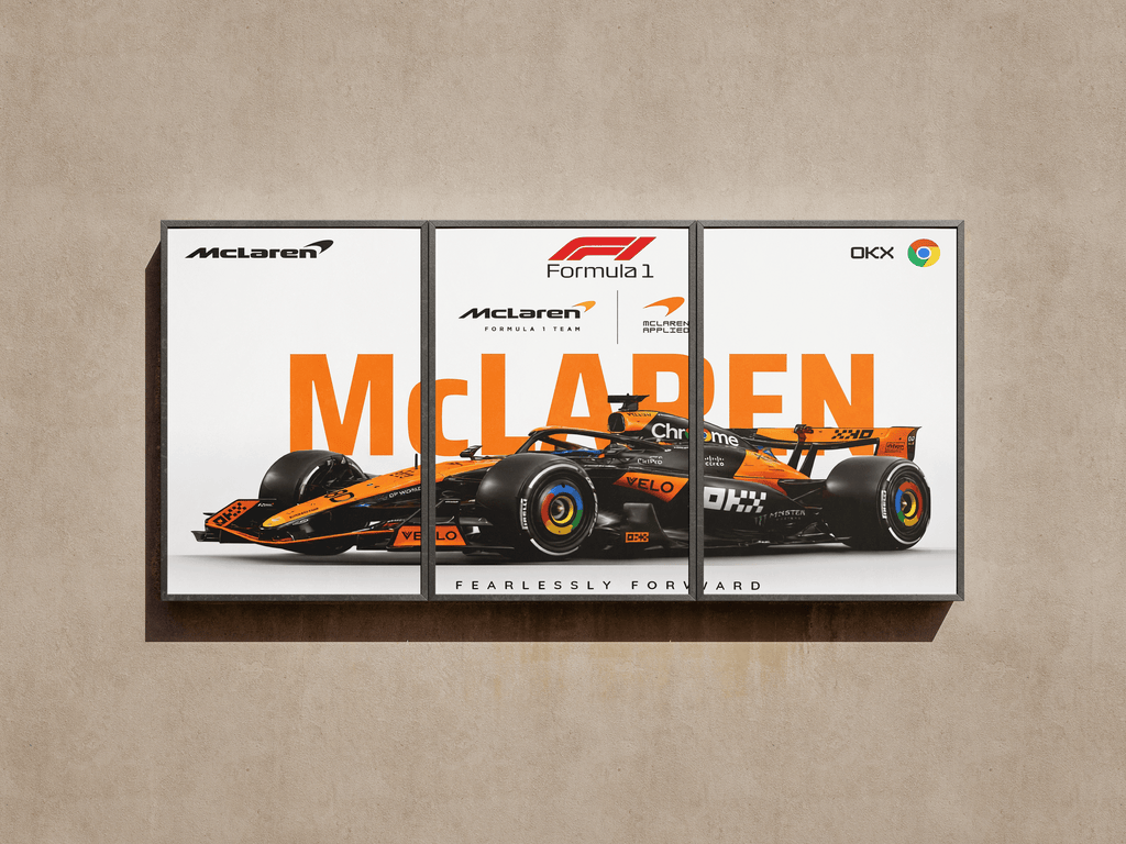 Formula 1 "McLaren Racing: Fearlessly Forward" 3-Panel Split Canvas Wall Art