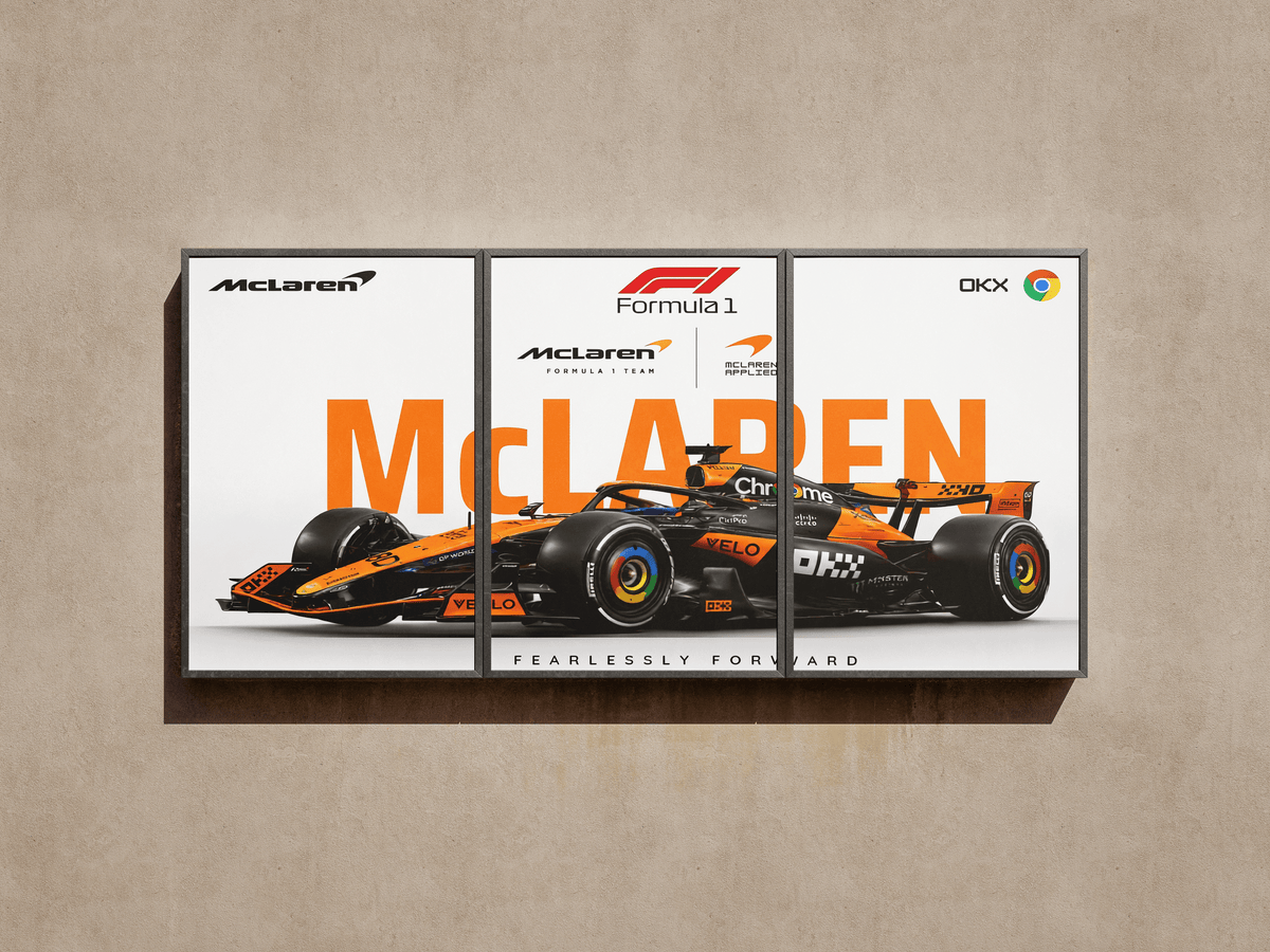 Formula 1 "McLaren Racing: Fearlessly Forward" 3-Panel Split Canvas Wall Art