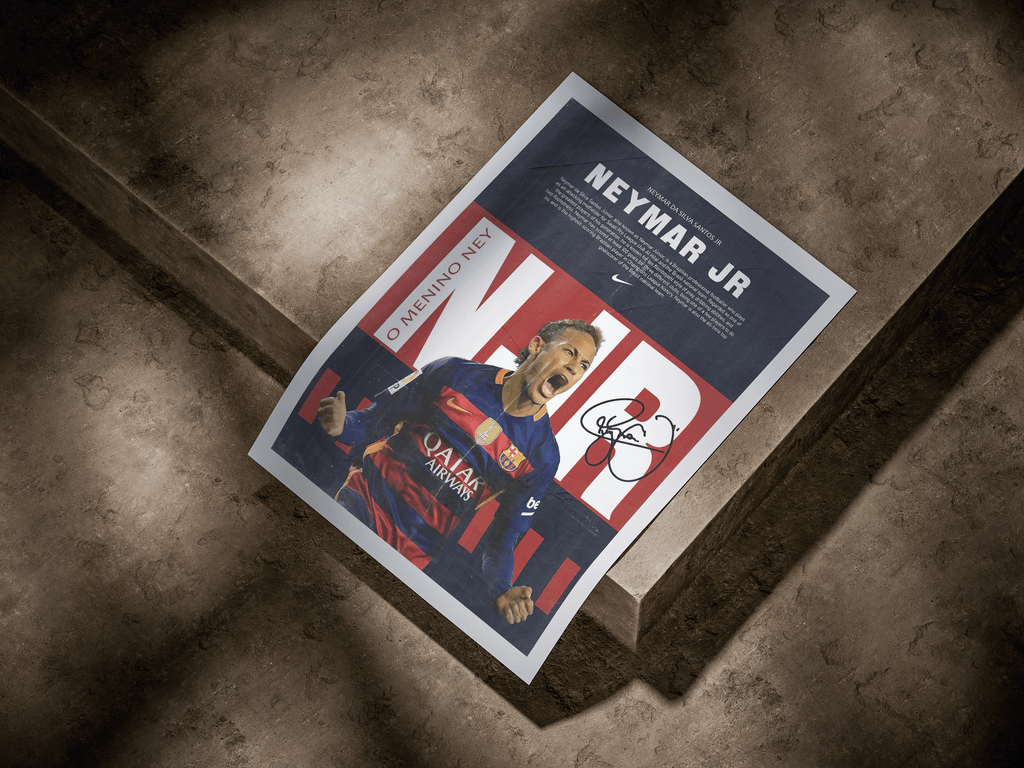Neymar Jr. FC Barcelona O Menino Ney Signature Graphic Poster