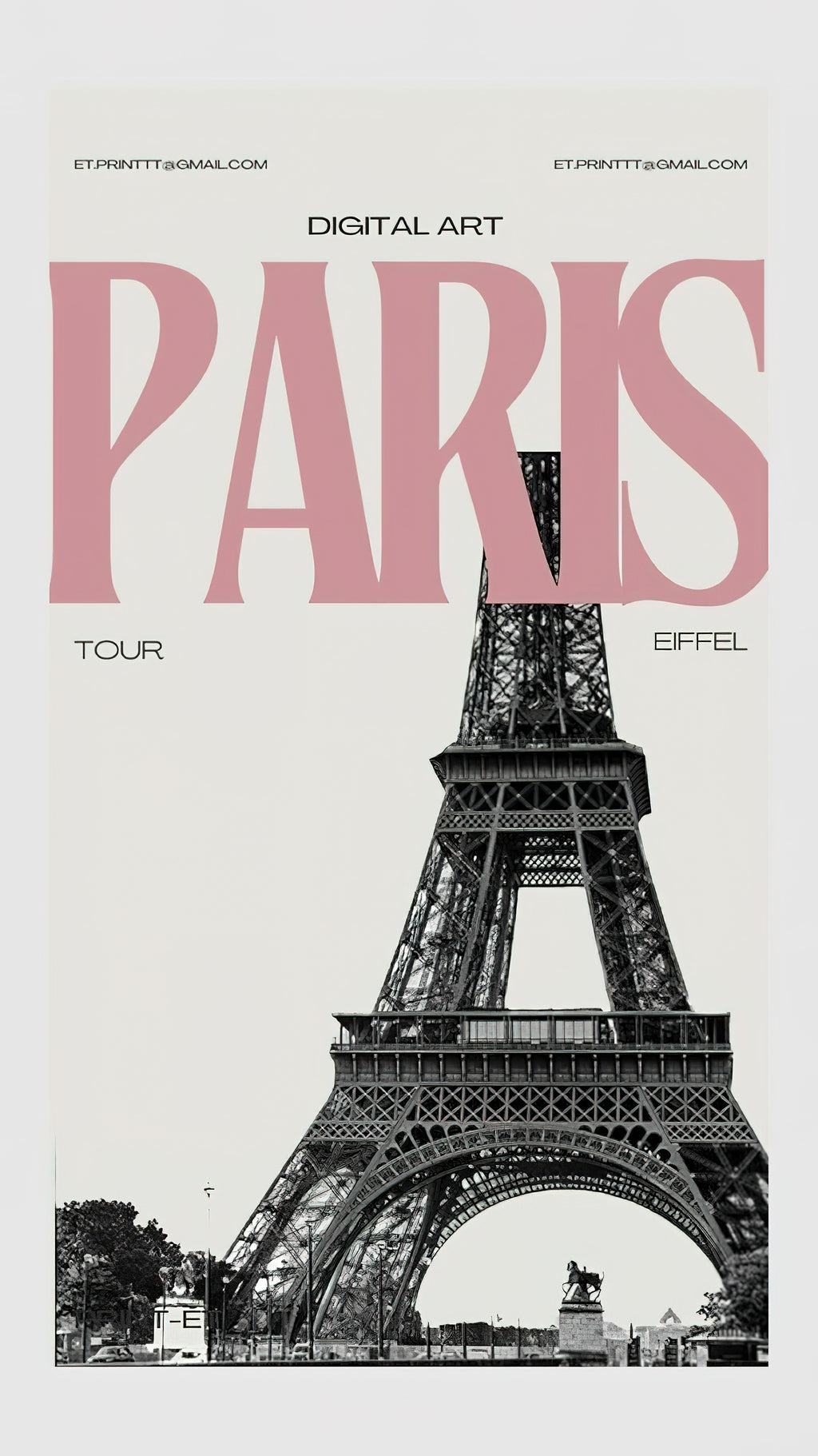 Paris Eiffel Tower Tour Vintage Magazine Fashion Poster