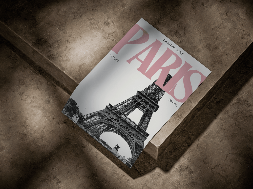 Paris Eiffel Tower Tour Vintage Magazine Fashion Poster
